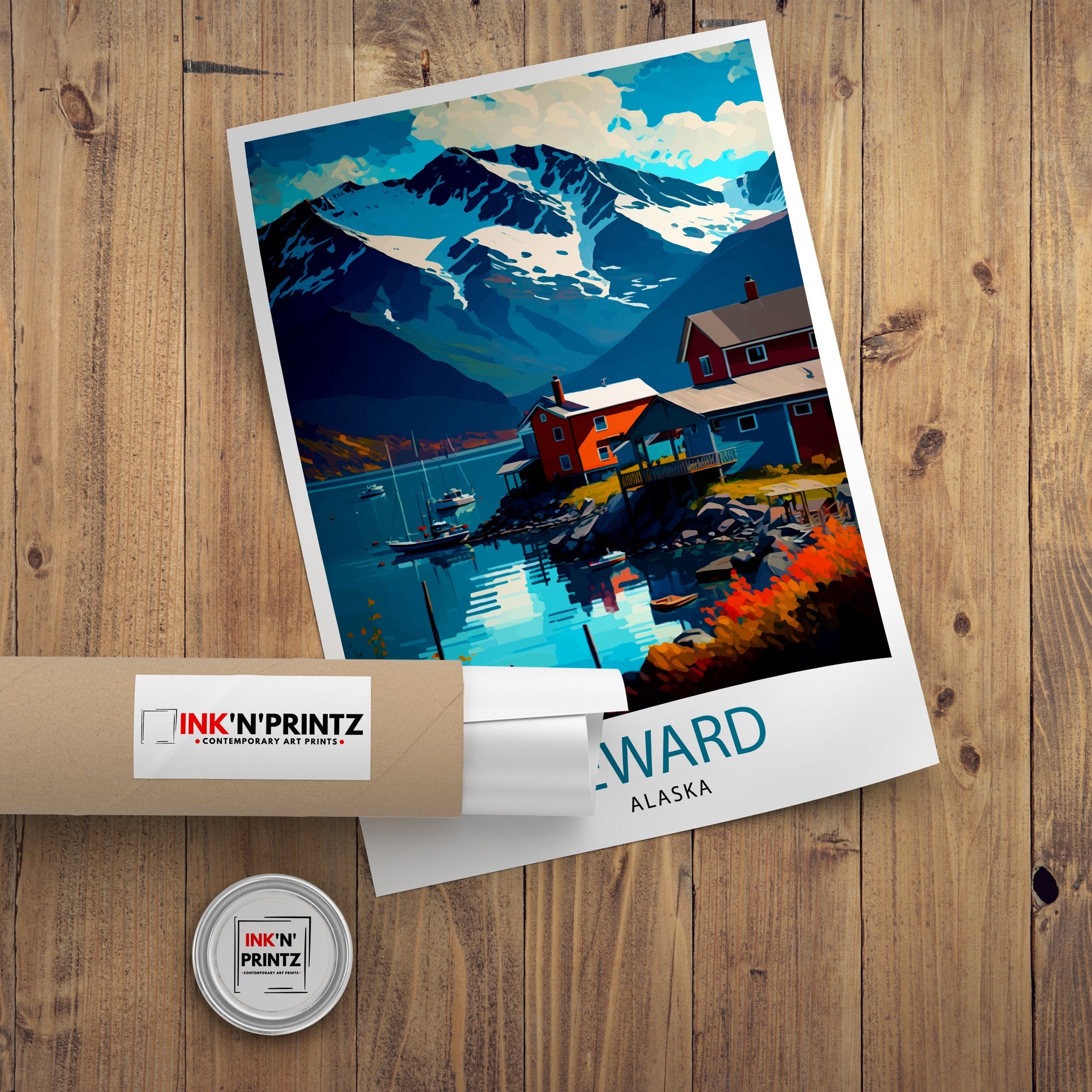 Seward Alaska Travel Print Seward Wall Decor Seward Home Living Decor Alaska Illustration Travel Poster Gift For Seward Alaska Home Decor