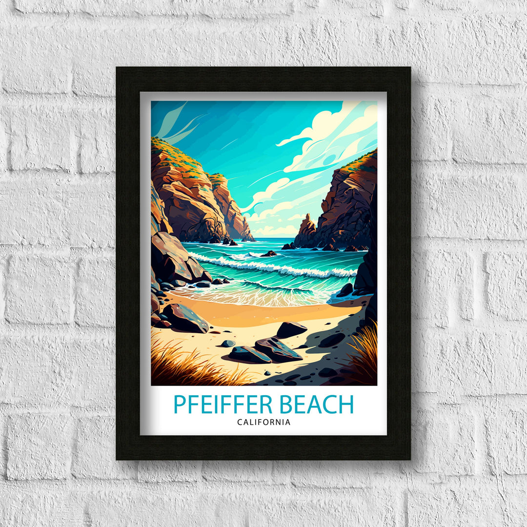 Pfeiffer Beach California Travel Print| Pfeiffer Beach Wall Art Pfeiffer Beach Home Decor California Travel Poster Gift Pfeiffer Beach