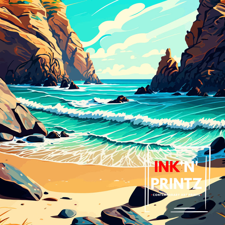 Pfeiffer Beach California Travel Print| Pfeiffer Beach Wall Art Pfeiffer Beach Home Decor California Travel Poster Gift Pfeiffer Beach