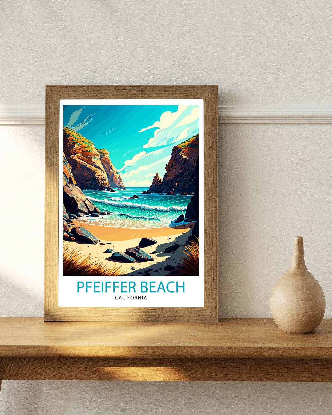Pfeiffer Beach California Travel Print| Pfeiffer Beach Wall Art Pfeiffer Beach Home Decor California Travel Poster Gift Pfeiffer Beach