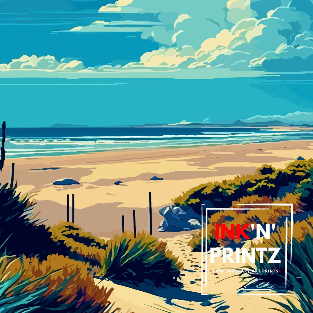 Refugio State Beach California Travel Print| Refugio Wall Decor Refugio Home Living Decor Refugio Beach Illustration Travel Poster Gift
