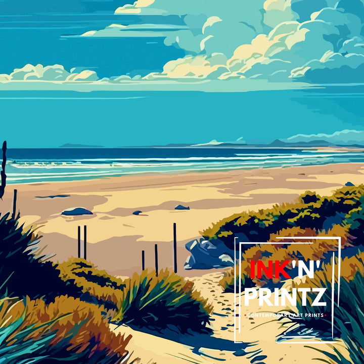 Refugio State Beach California Travel Print| Refugio Wall Decor Refugio Home Living Decor Refugio Beach Illustration Travel Poster Gift