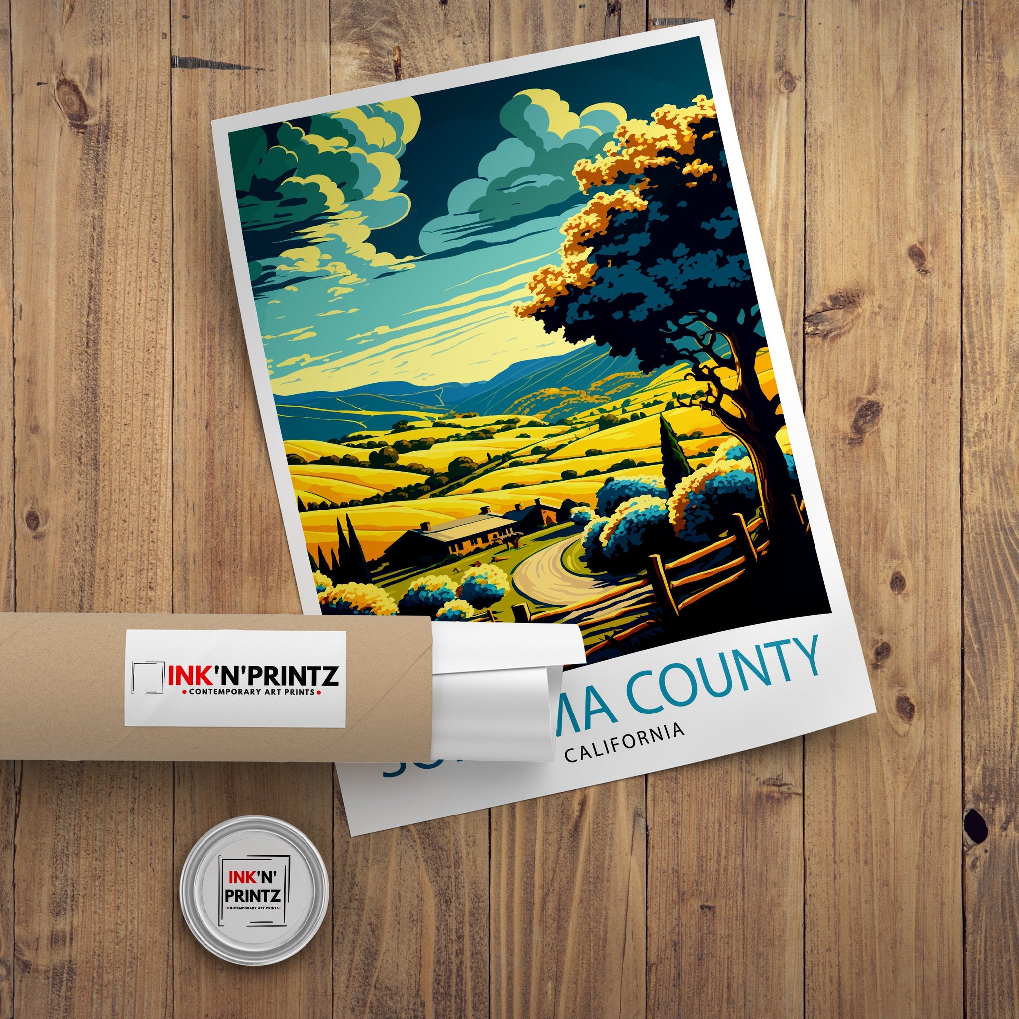 Sonoma California Travel Print| Poster, Sonoma Wall Art Sonoma Home Decor Sonoma Gift Idea Sonoma Illustration Sonoma Valley Print