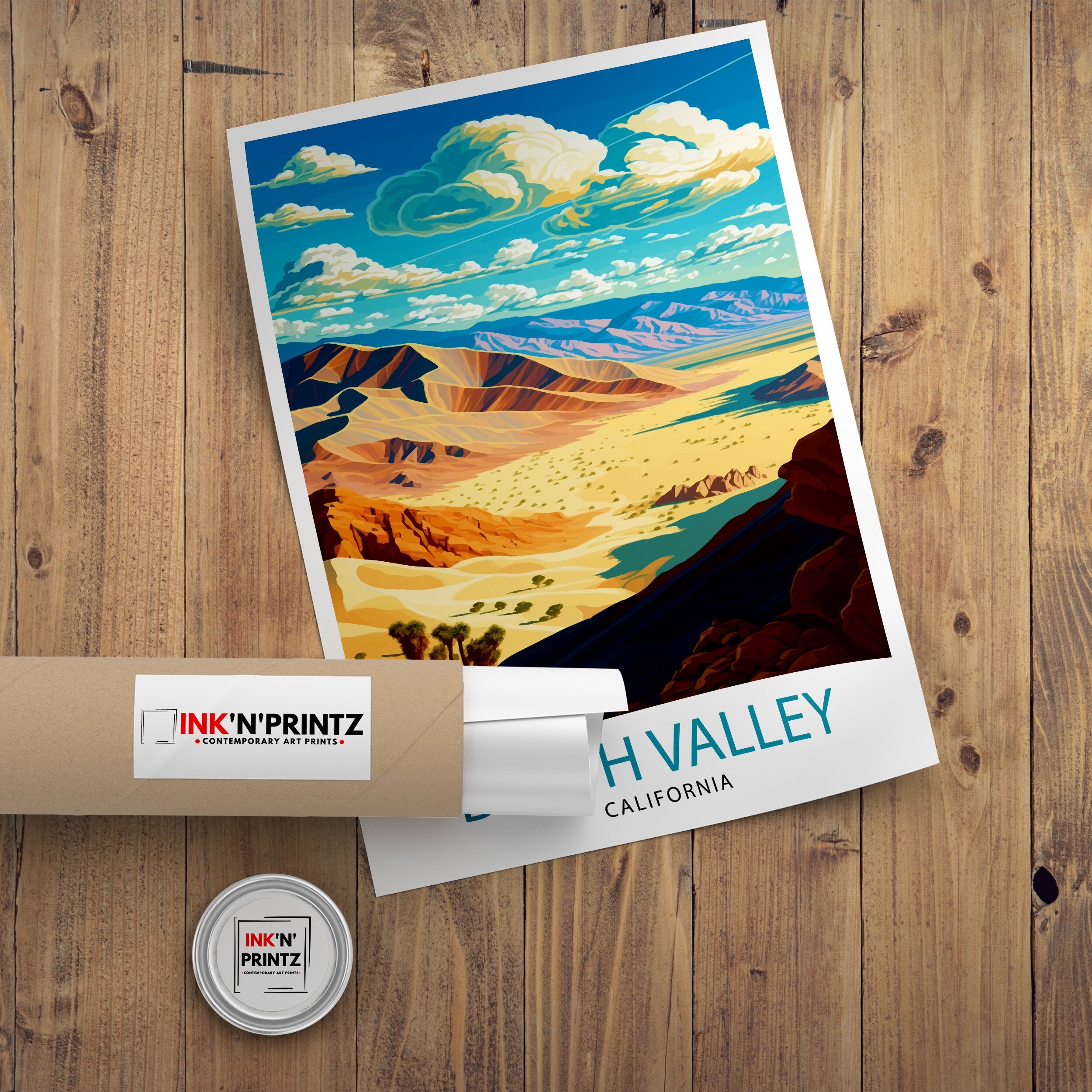 Death Valley Travel Poster | California Desert Illustration Art Print