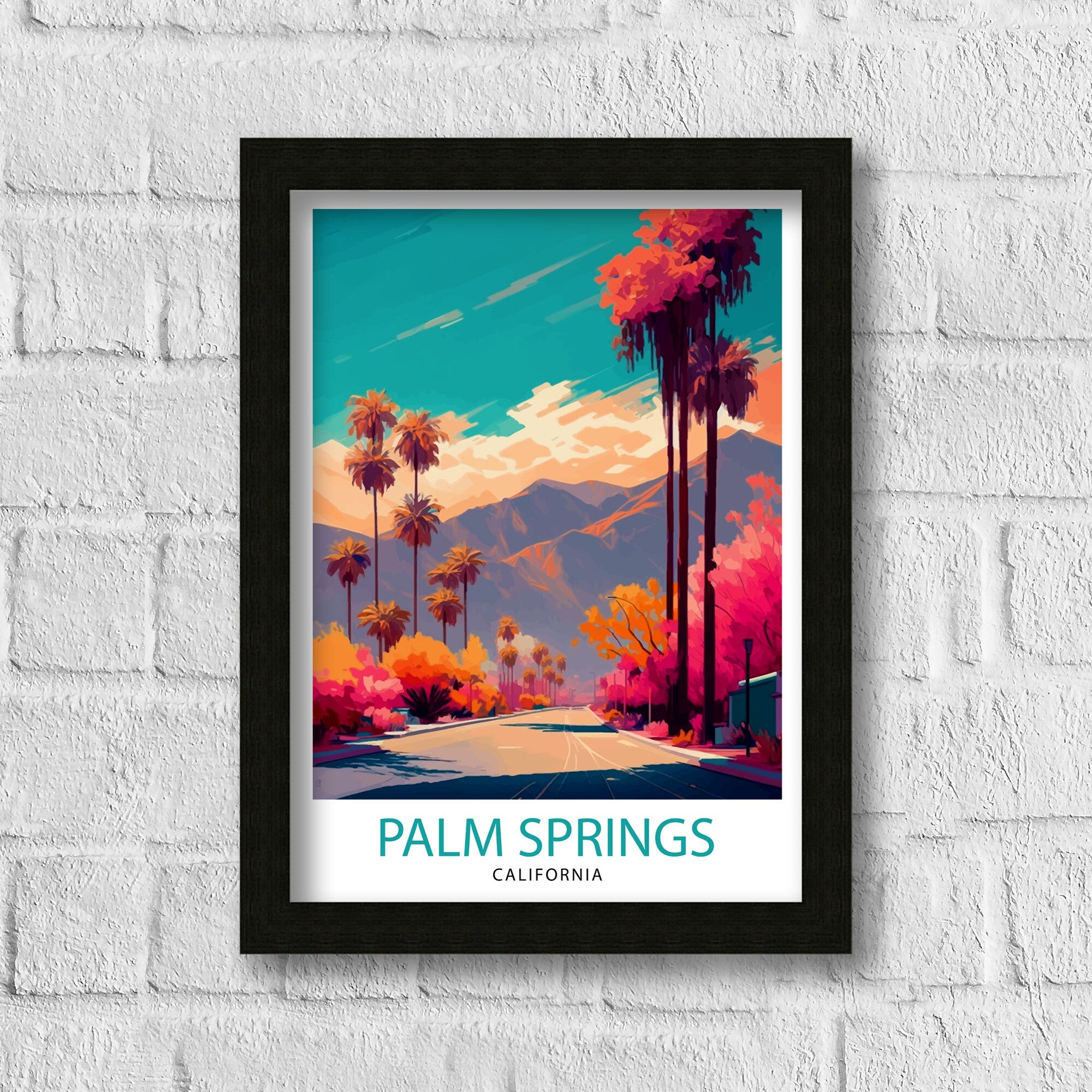 Palm Springs California Travel Print| Palm Springs Wall Art Palm Springs Home Decor Palm Springs Travel Poster Palm Springs Art Print