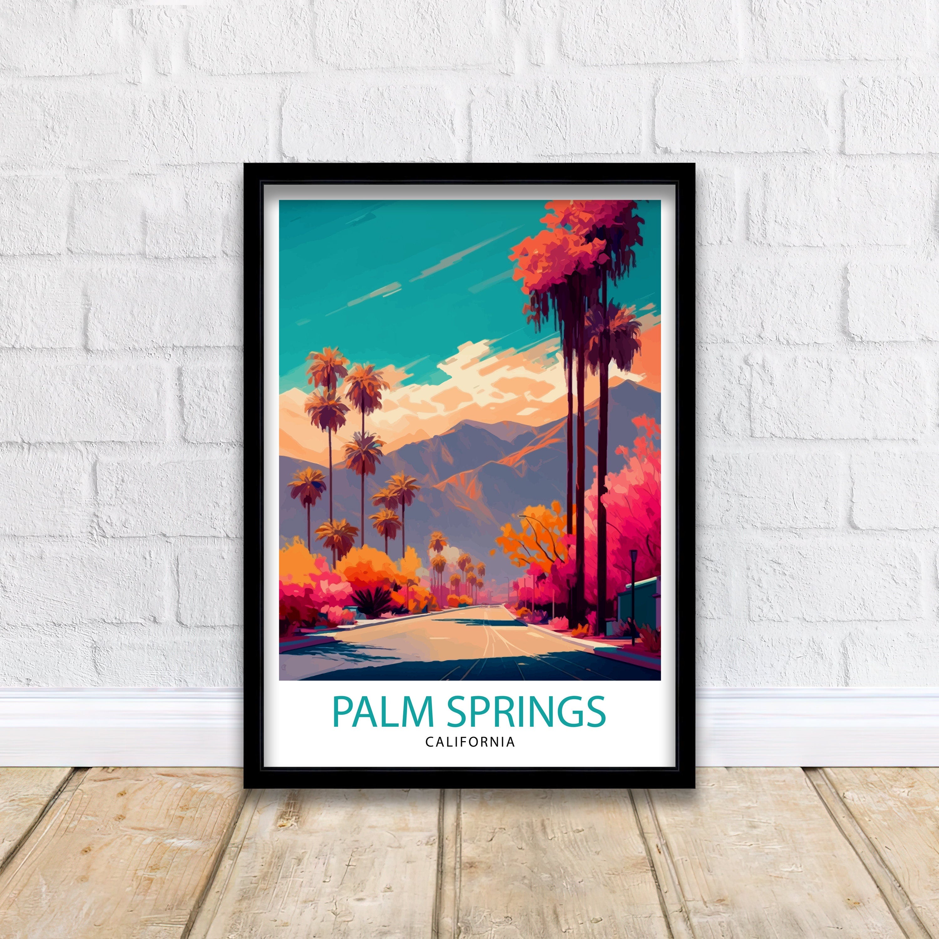 Palm Springs California Travel Print| Palm Springs Wall Art Palm Springs Home Decor Palm Springs Travel Poster Palm Springs Art Print