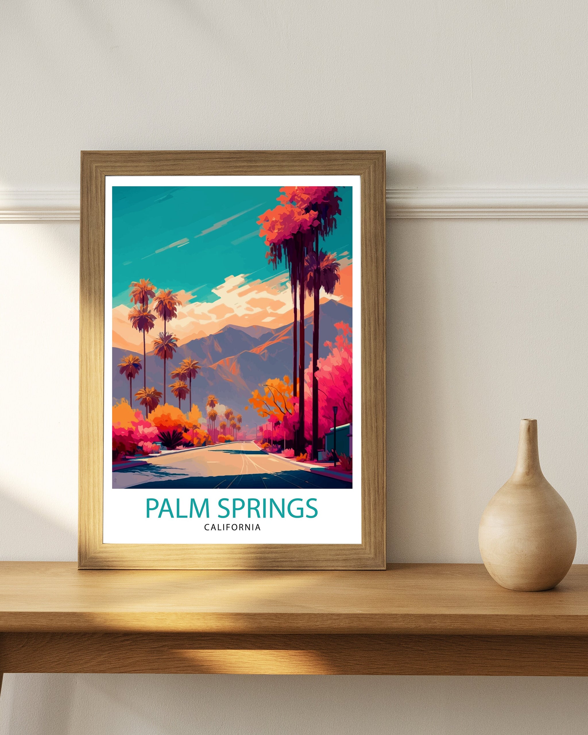 Palm Springs California Travel Print| Palm Springs Wall Art Palm Springs Home Decor Palm Springs Travel Poster Palm Springs Art Print