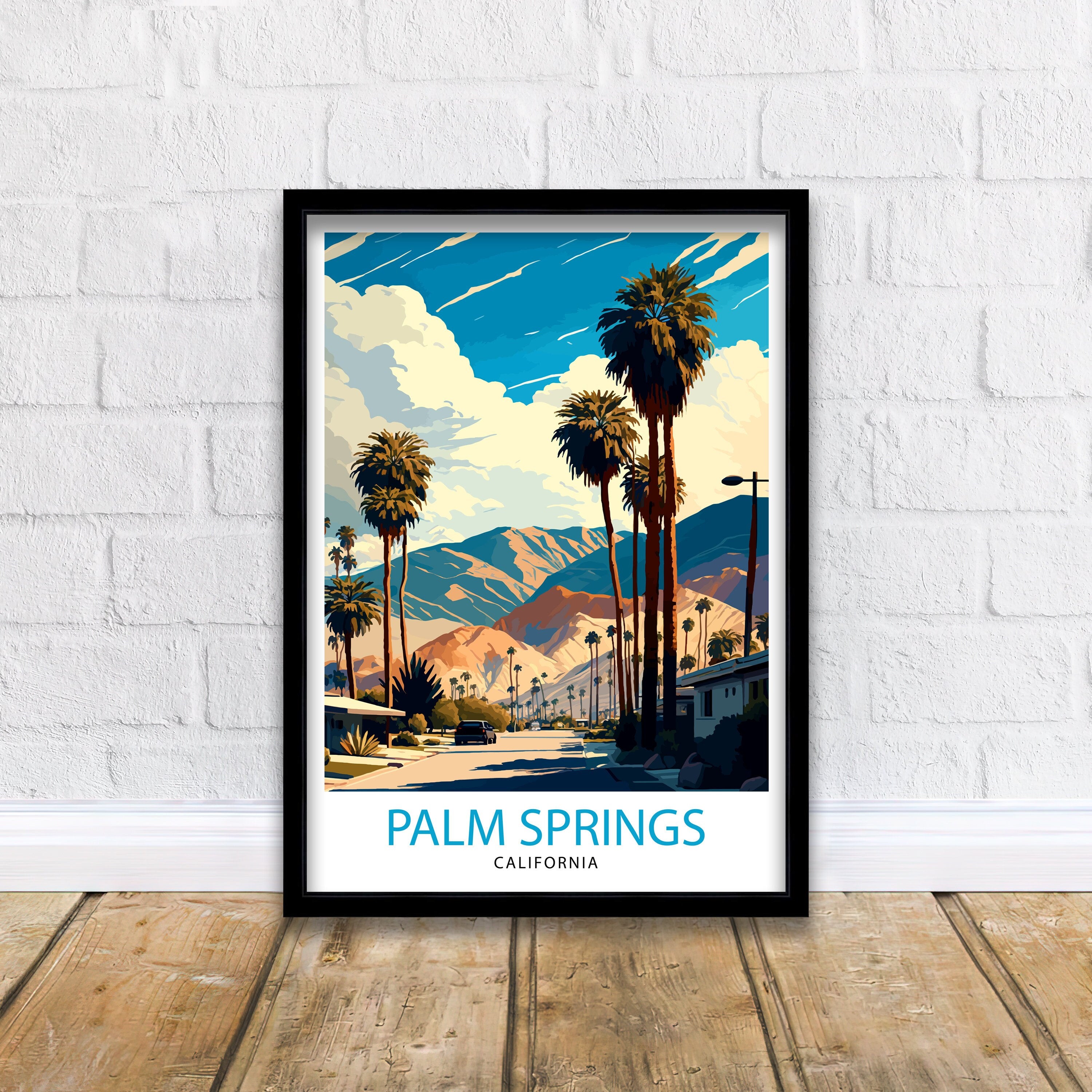 Palm Springs California Travel Print| Palm Springs Wall Art Palm Springs Home Decor Palm Springs Travel Poster Palm Springs Art Print