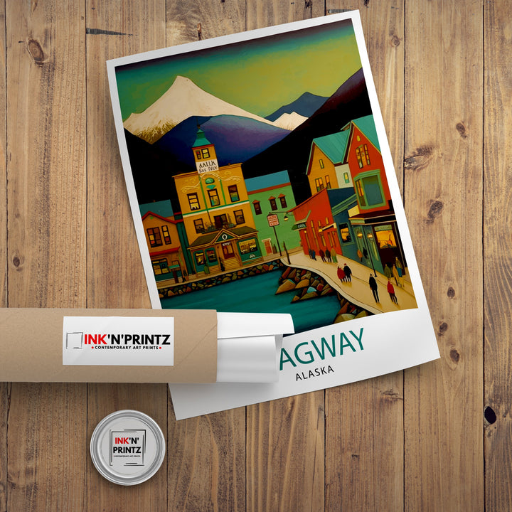 Skagway Alaska Travel Print Skagway Wall Art Alaska Landscape Poster Travel Decor, Skagway Art Print Mountain Art