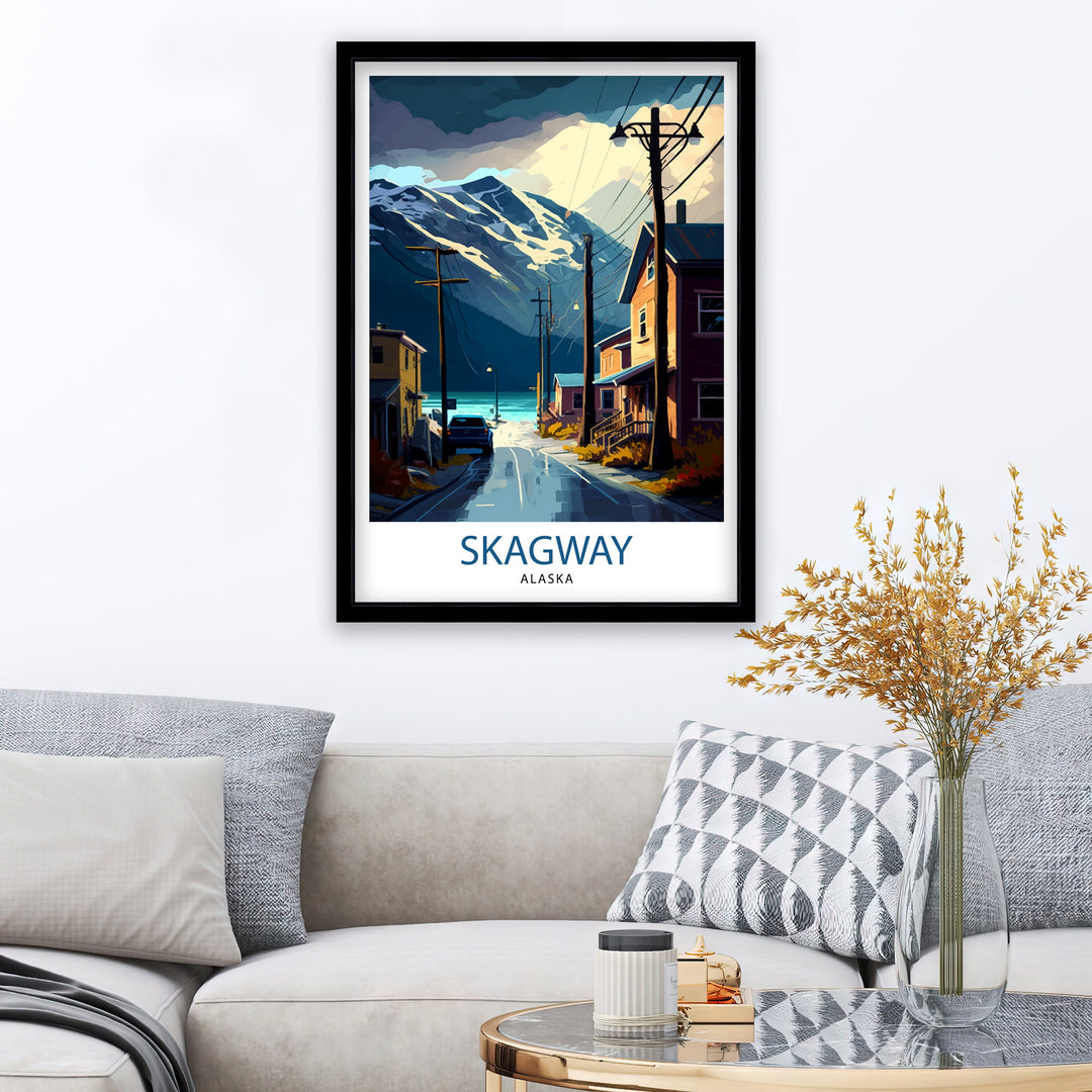 Skagway Alaska Travel Print Skagway Wall Art Alaska Landscape Poster Travel Decor, Skagway Art Print Mountain Art