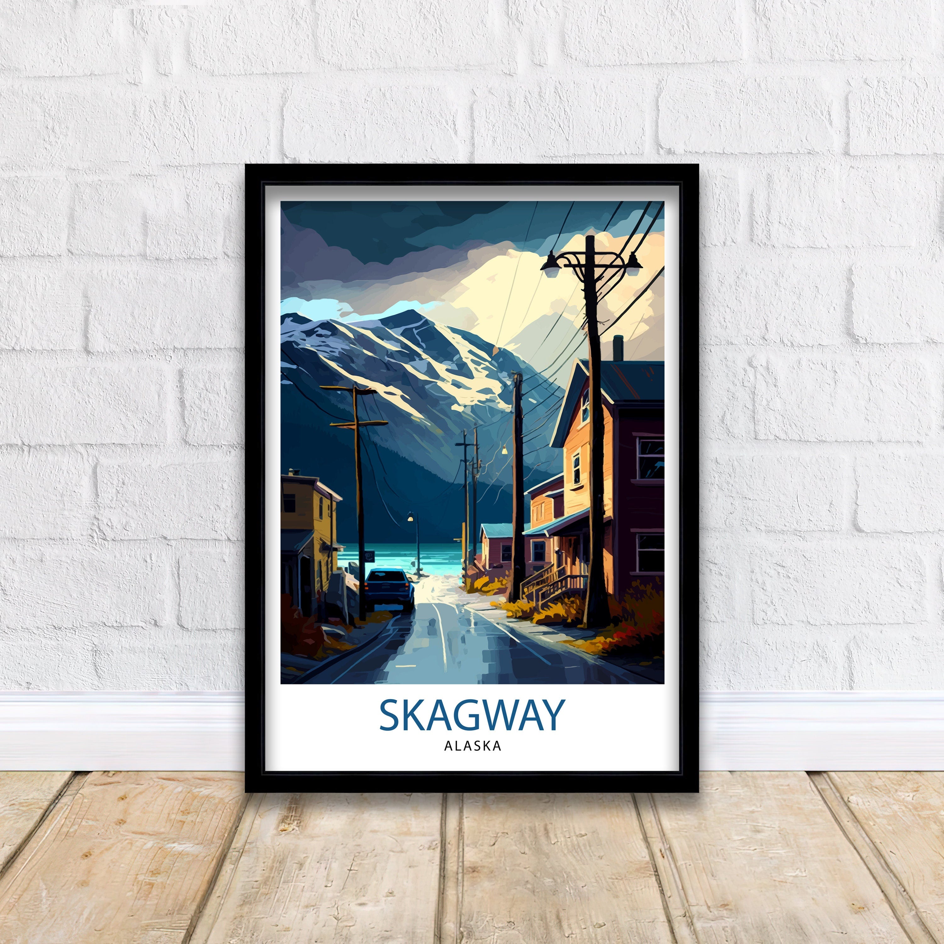 Skagway Alaska Travel Print Skagway Wall Art Alaska Landscape Poster Travel Decor, Skagway Art Print Mountain Art