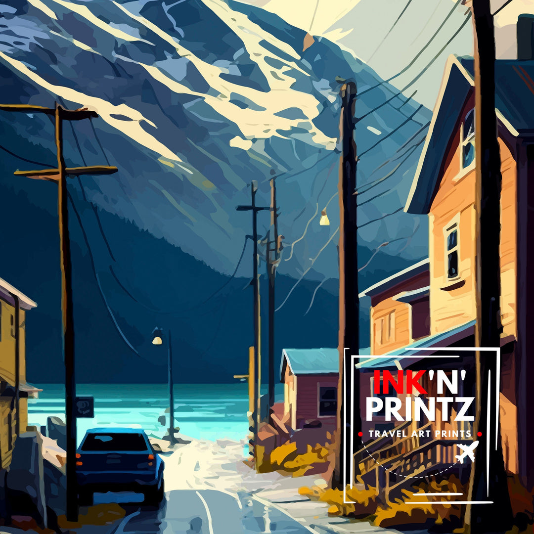 Skagway Alaska Travel Print Skagway Wall Art Alaska Landscape Poster Travel Decor, Skagway Art Print Mountain Art