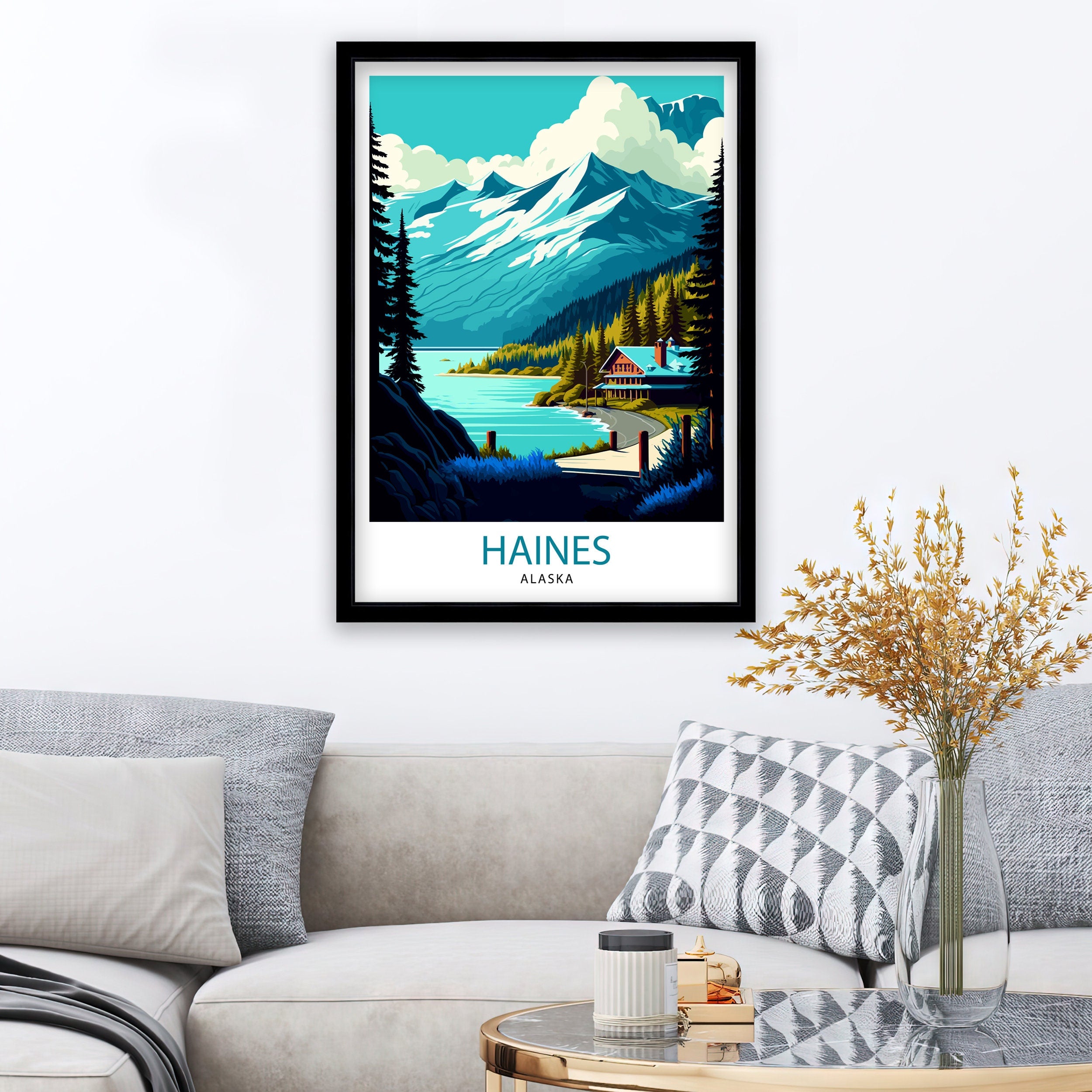 Haines Alaska Travel Print| Haines Wall Art Alaska Landscape Print Travel Poster, Haines Home Decor