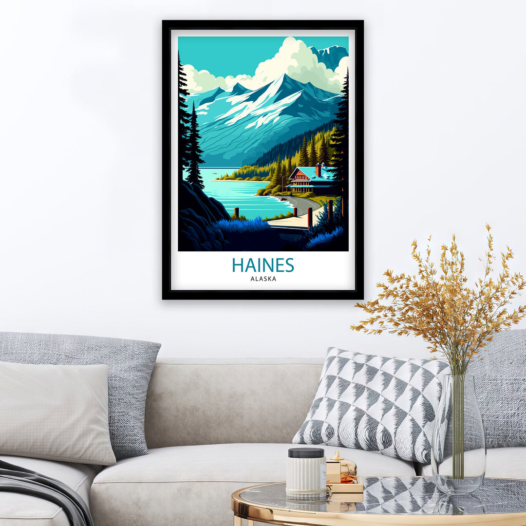 Haines Alaska Travel Print| Haines Wall Art Alaska Landscape Print Travel Poster, Haines Home Decor