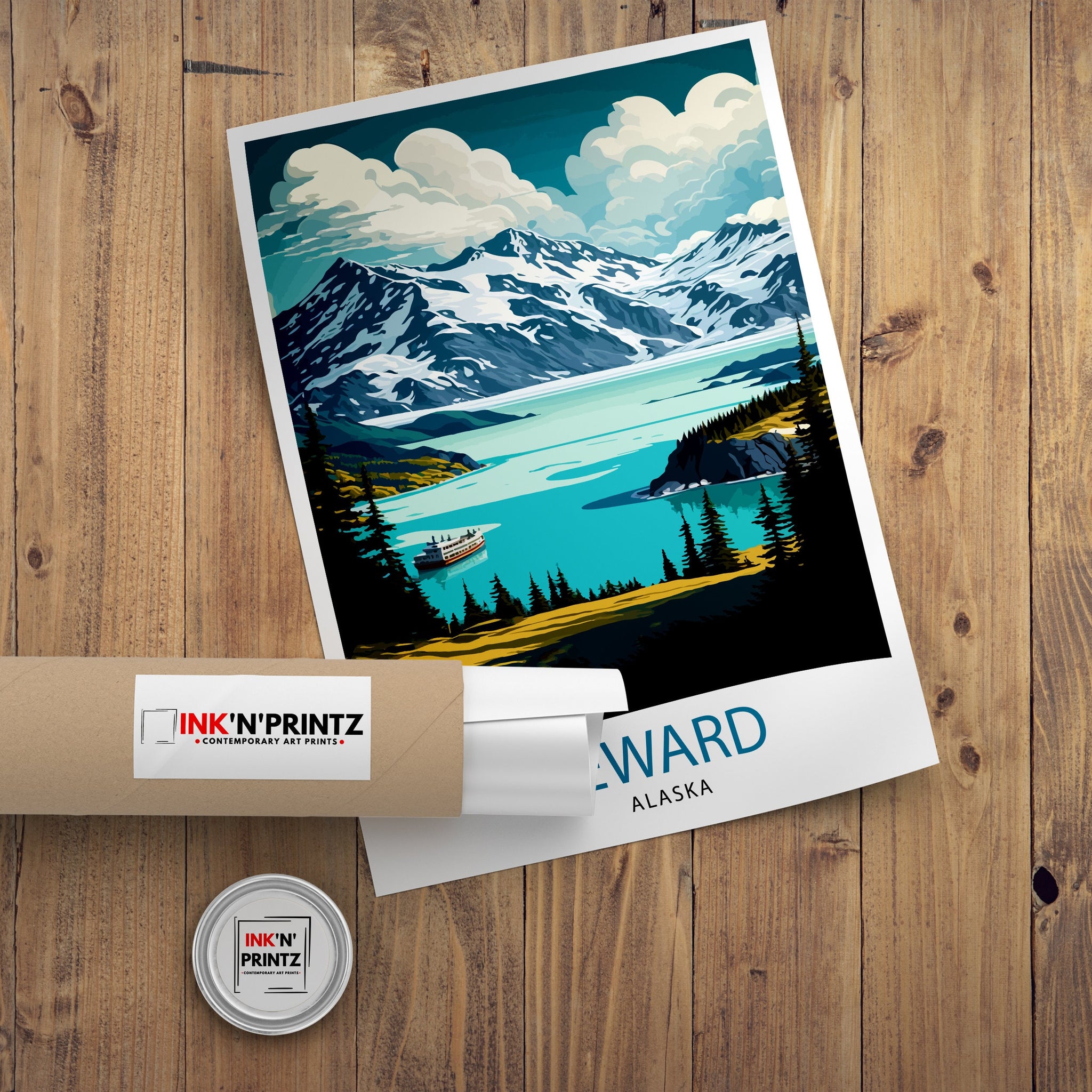 Seward Alaska Travel Print| Seward Wall Art Alaska Coastal Decor Travel Poster Seward Landscape Print Home Decor