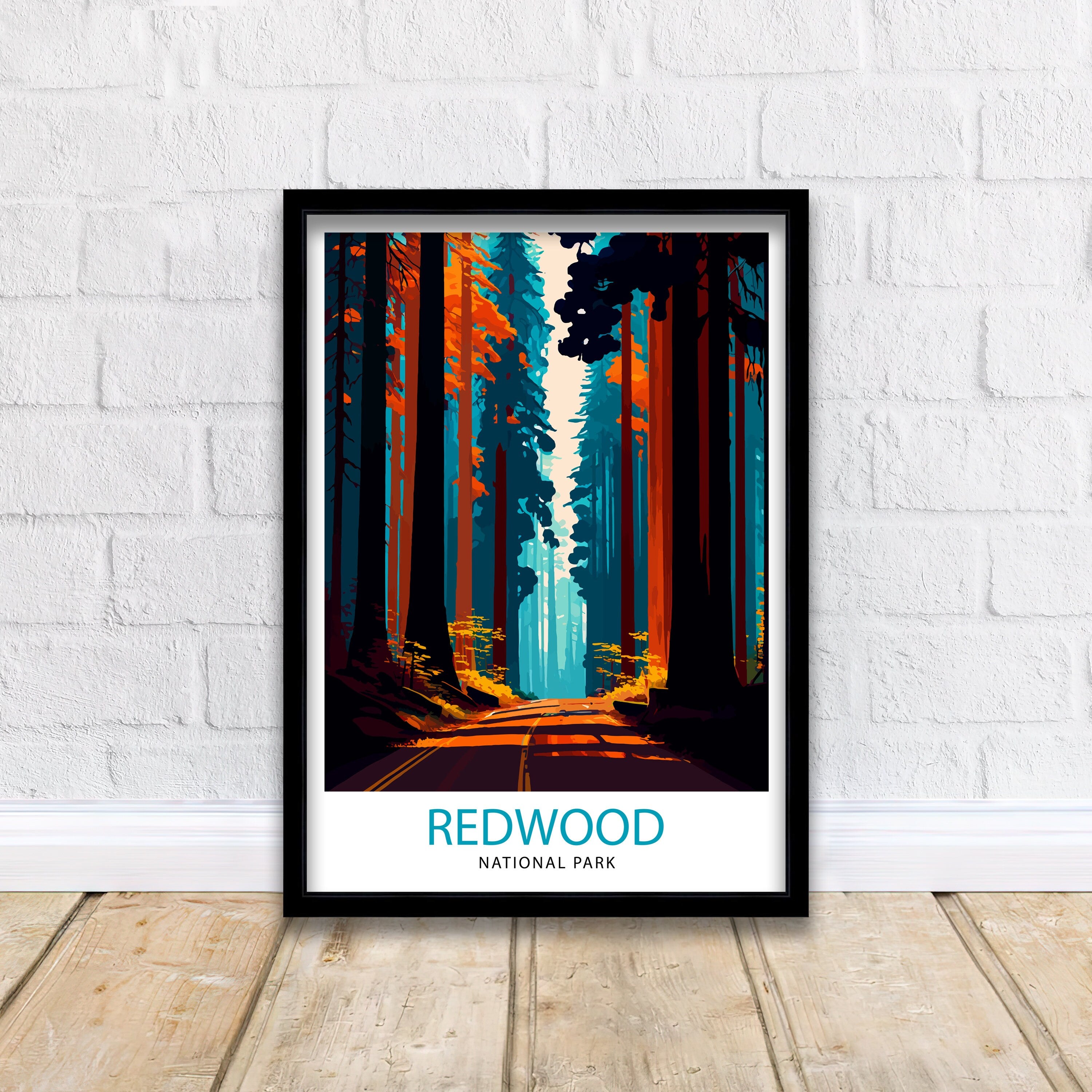 Redwood National Park California Travel Print| Wall Art Decor Nature Poster Gift for Nature Lover California Travel Print