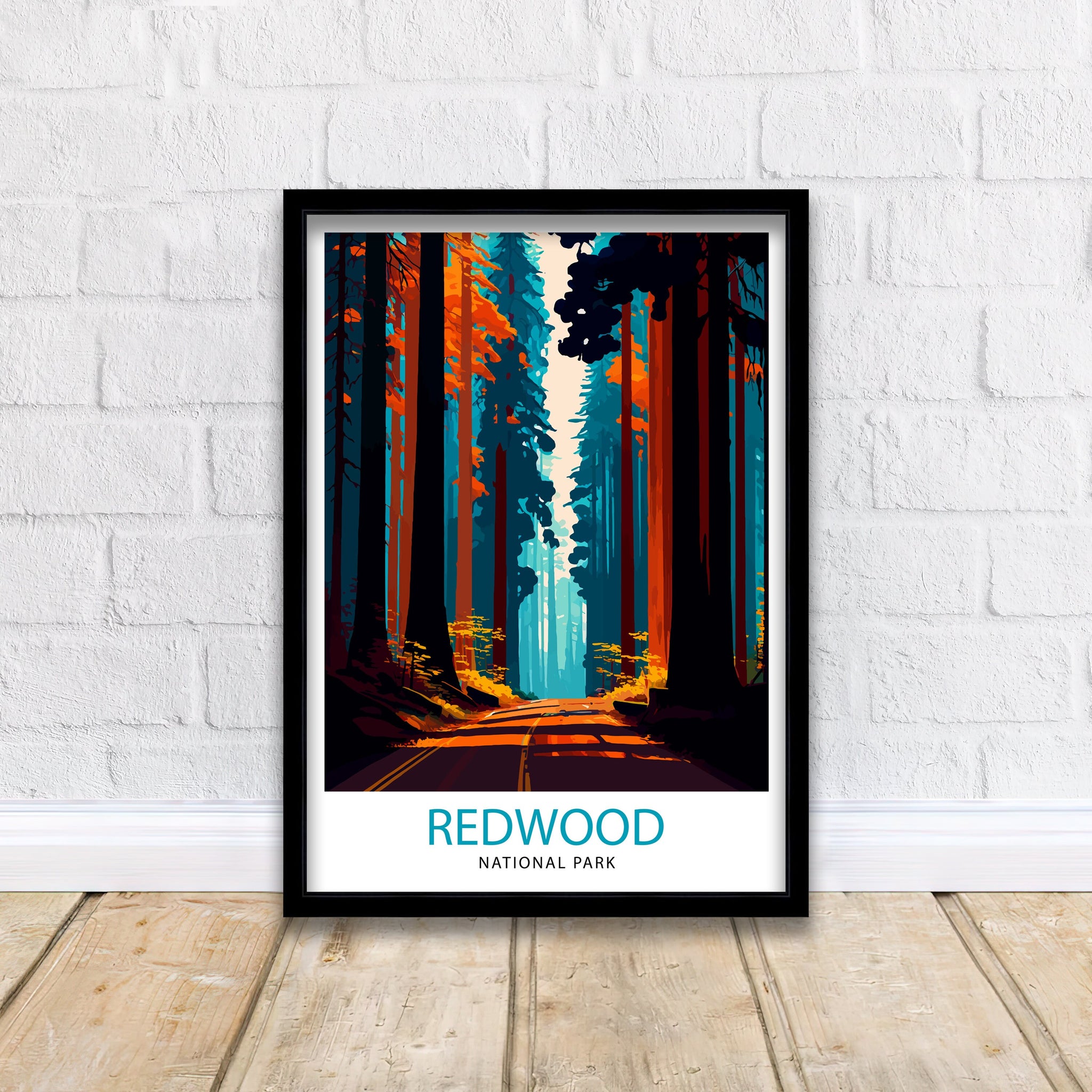 Redwood National Park California Travel Print| Wall Art Decor Nature Poster Gift for Nature Lover California Travel Print