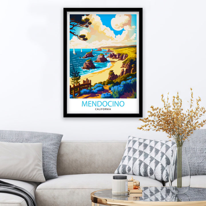 Mendocino California Travel Poster