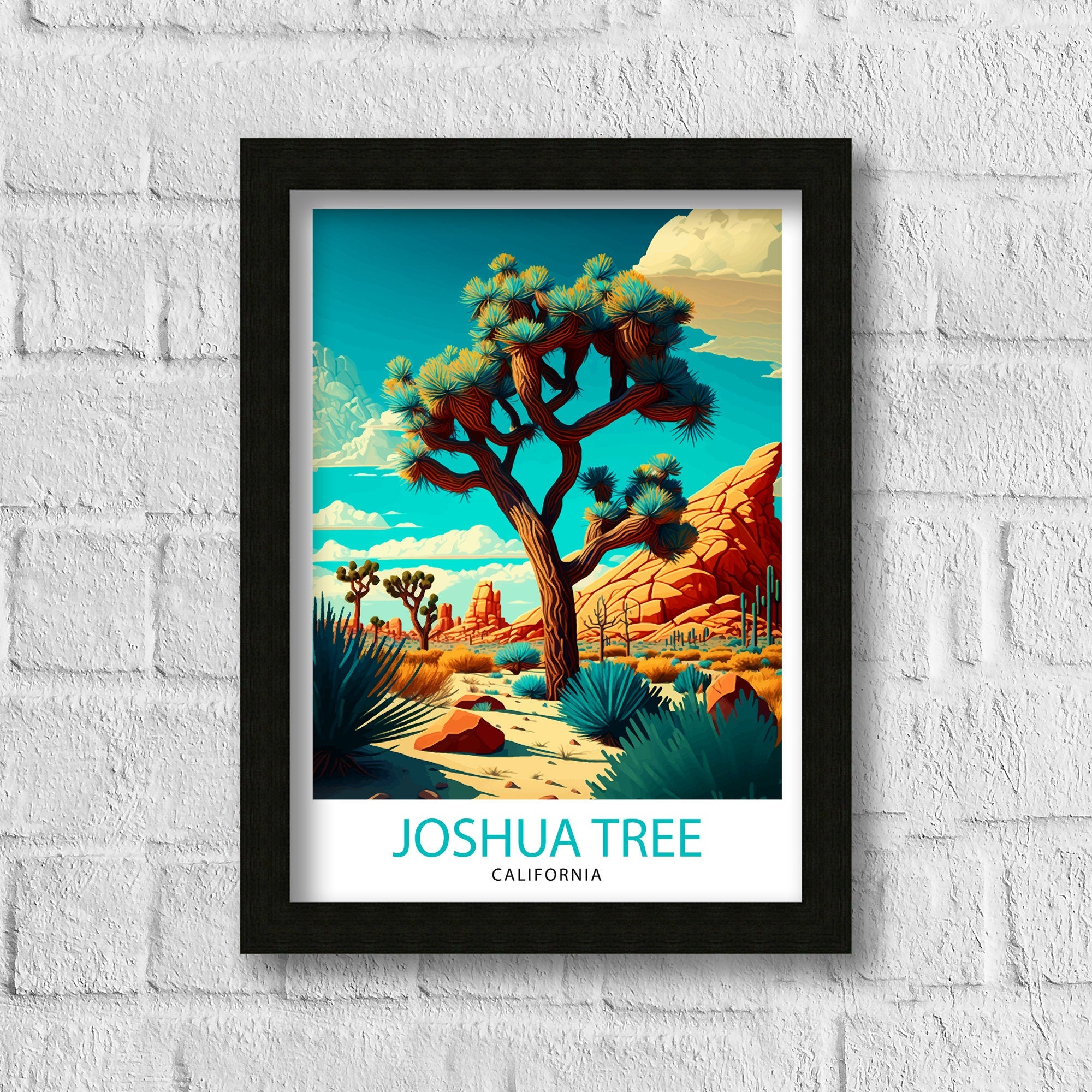 Joshua Tree California Travel Print| Wall Decor Home Living Decor Joshua Tree Illustration Travel Poster Gift For Joshua Tree Enthusiasts