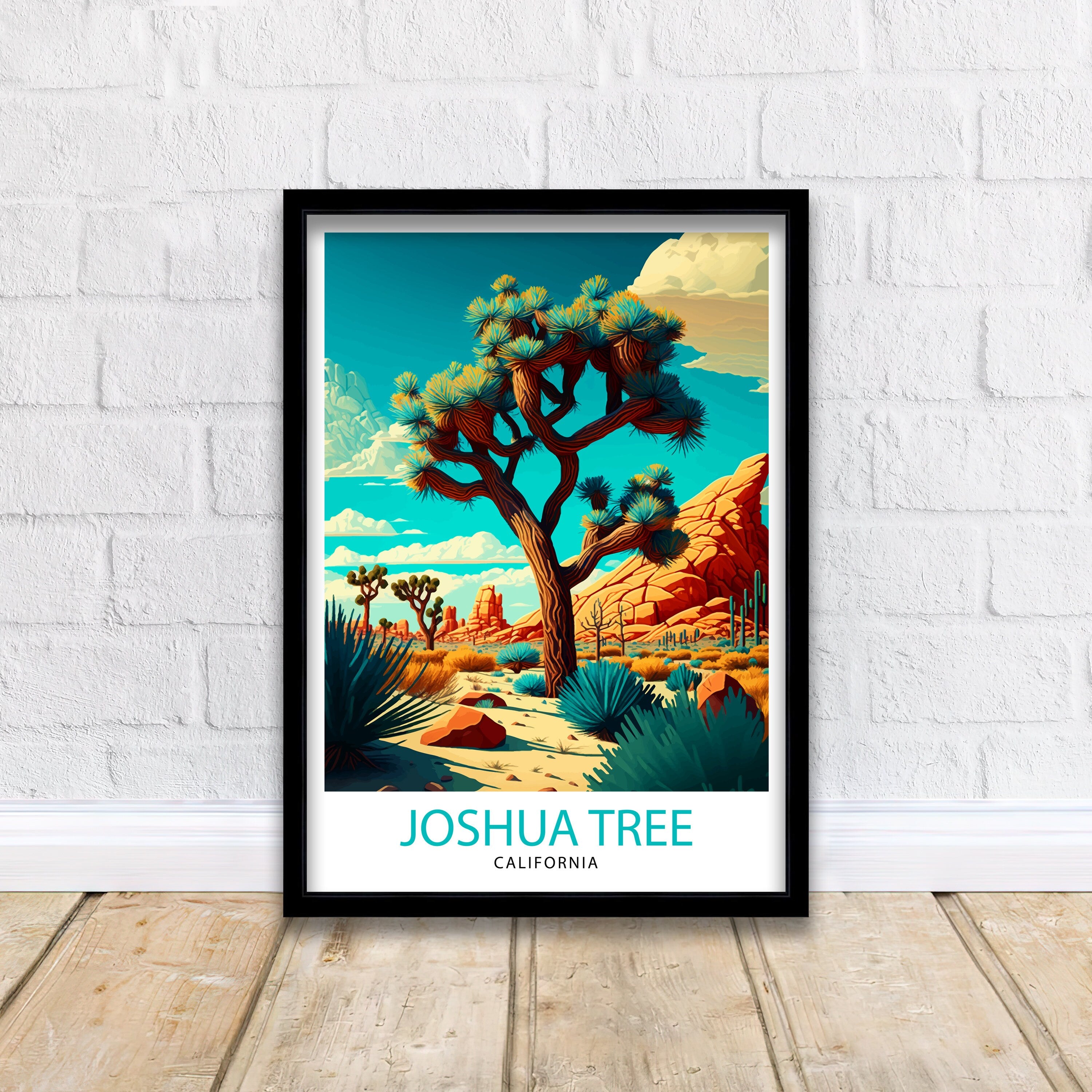 Joshua Tree California Travel Print| Wall Decor Home Living Decor Joshua Tree Illustration Travel Poster Gift For Joshua Tree Enthusiasts