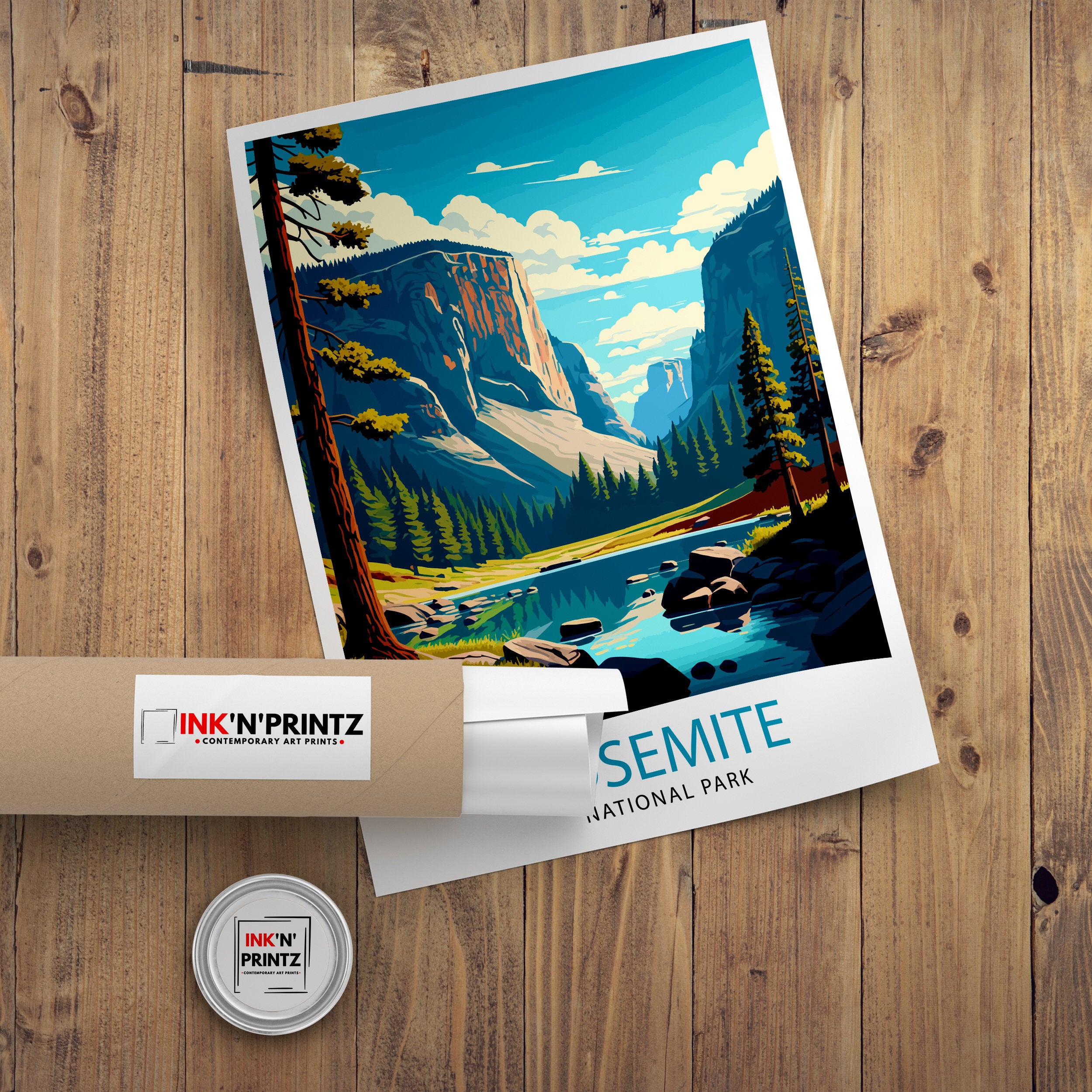 Yosemite National Park Print | Illustrated Travel Poster