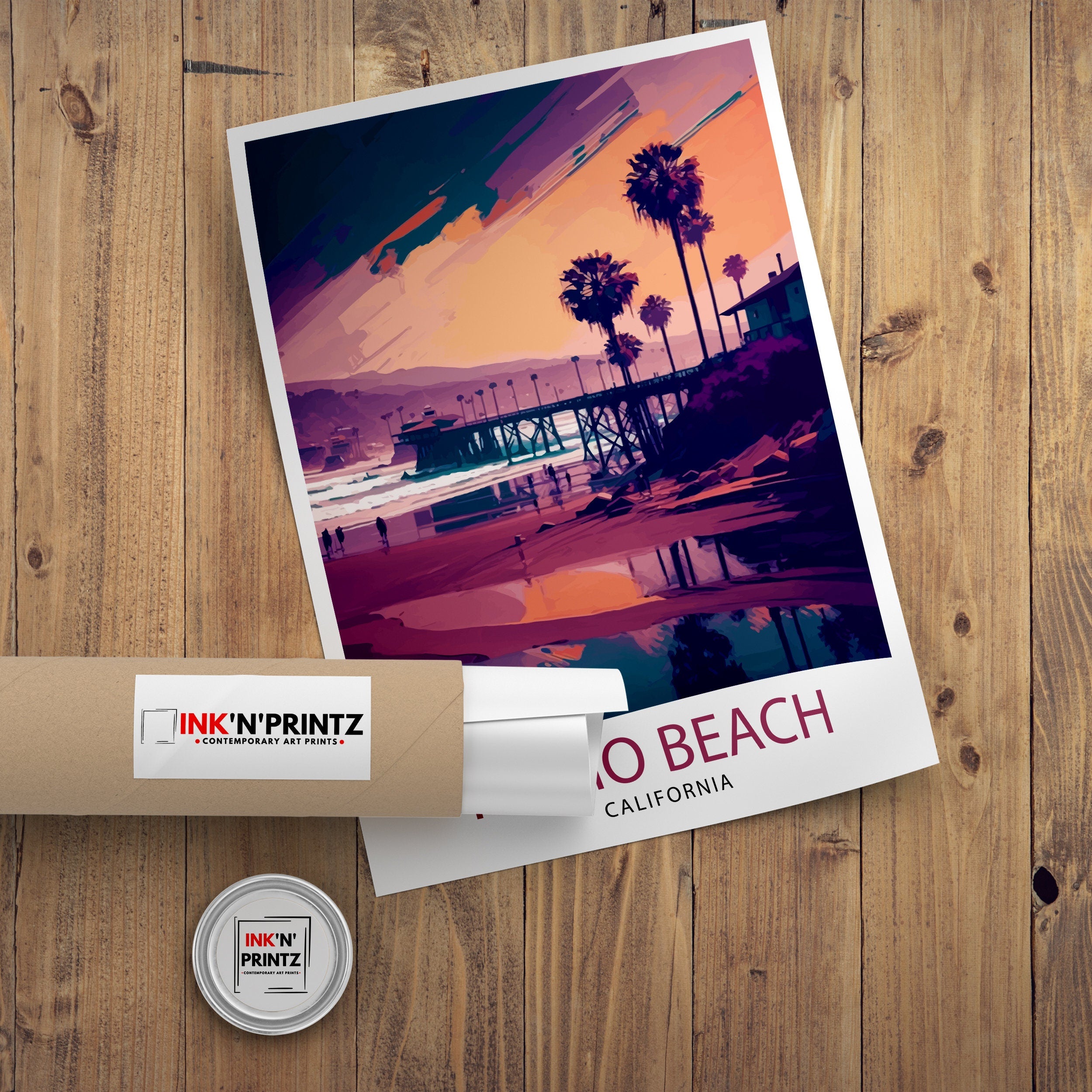 Pismo Beach California Travel Poster