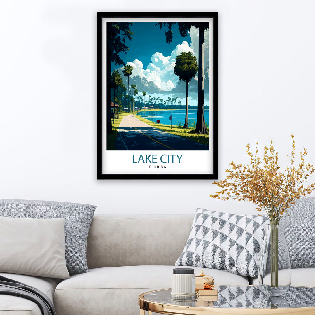 Lake City Florida Travel Poster|, Lake City Wall Art, Florida Nature Decor, Lake City Landscape Photography, Florida Scenic Poster, Lake City