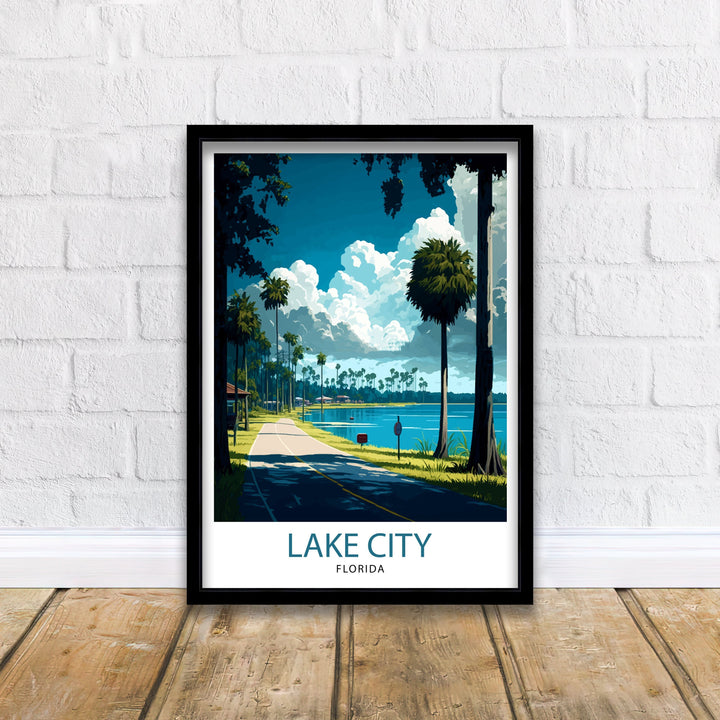 Lake City Florida Travel Poster|, Lake City Wall Art, Florida Nature Decor, Lake City Landscape Photography, Florida Scenic Poster, Lake City