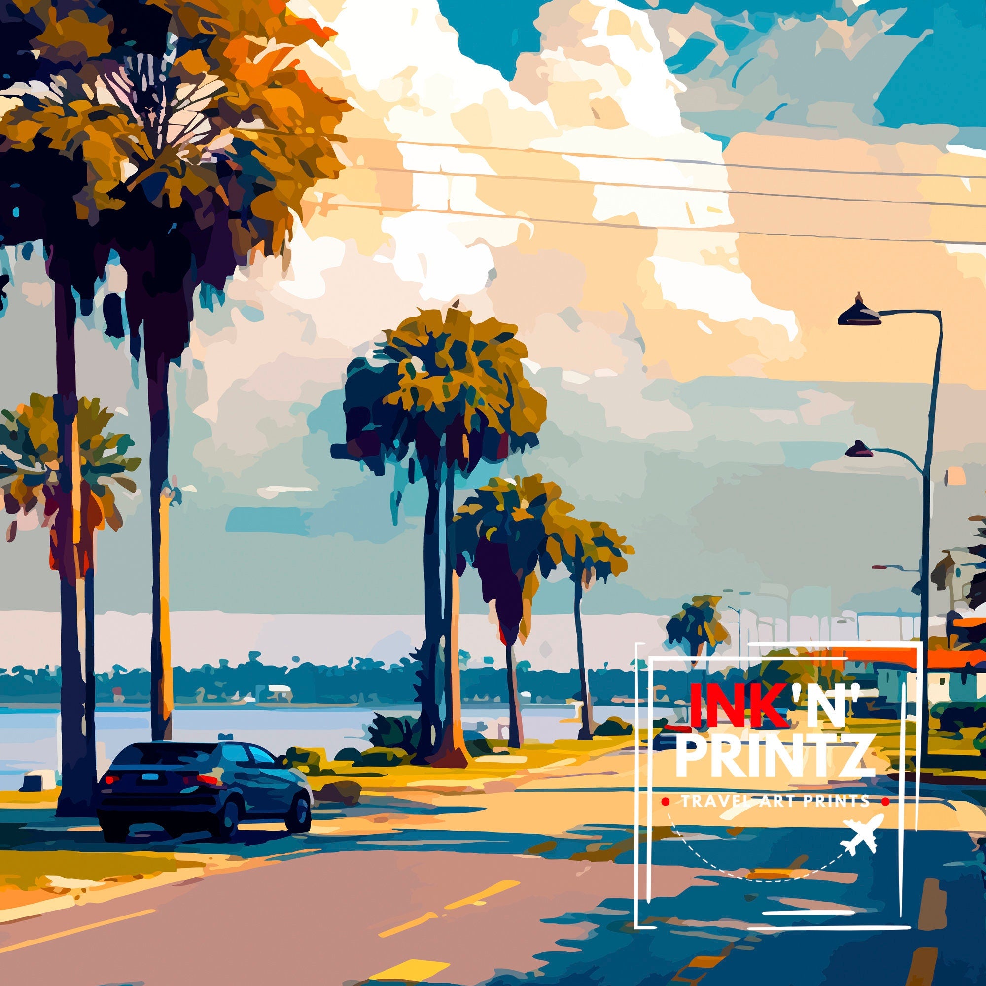 Sebring Florida Travel Print| Sebring Wall Decor Sebring Home Living Decor Sebring Florida Illustration Travel Poster Gift for Sebring