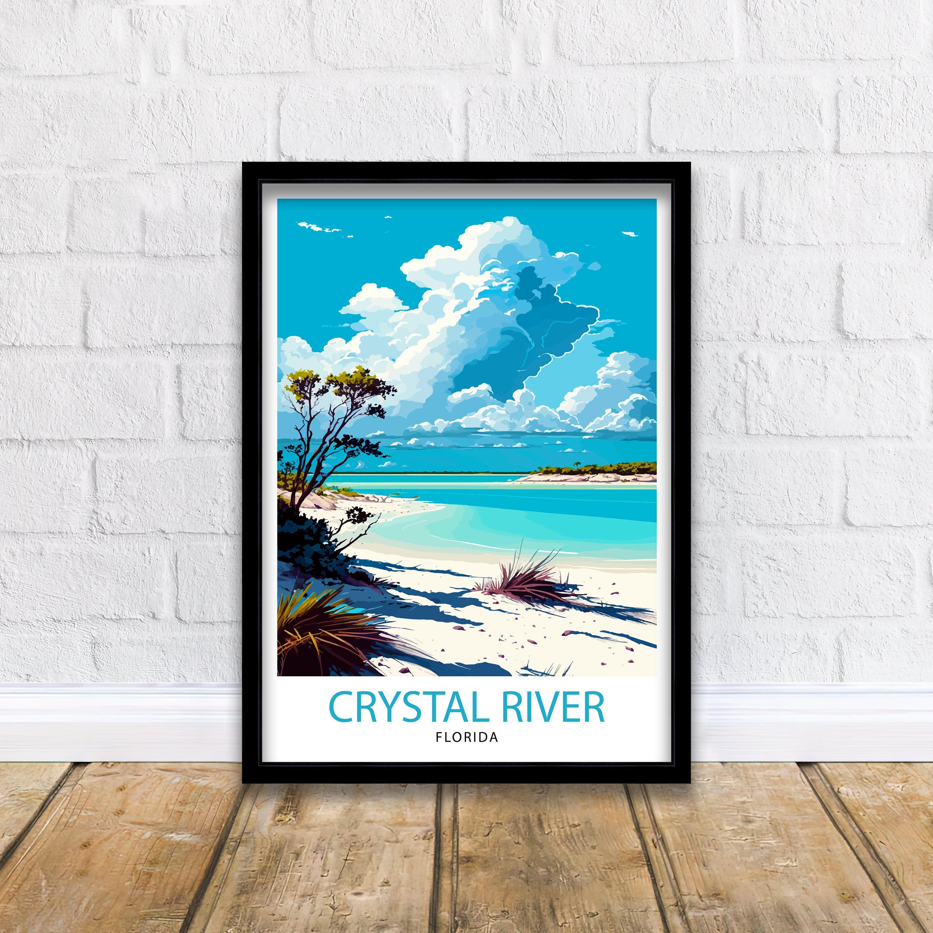Crystal River Florida Travel Print Crystal River Wall Decor Crystal River Poster Florida Travel Prints Crystal River Art Print Crystal River
