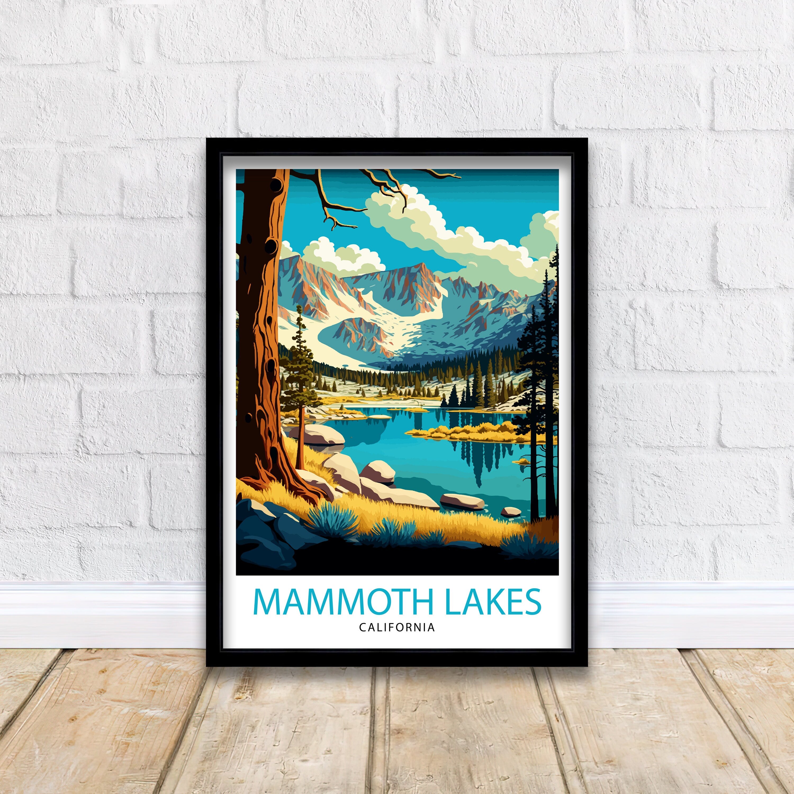 Mammoth Lakes California Travel Print| Wall Decor, Home Living Decor Mammoth Lakes Illustration,Travel Poster Gift For Mammoth Lakes