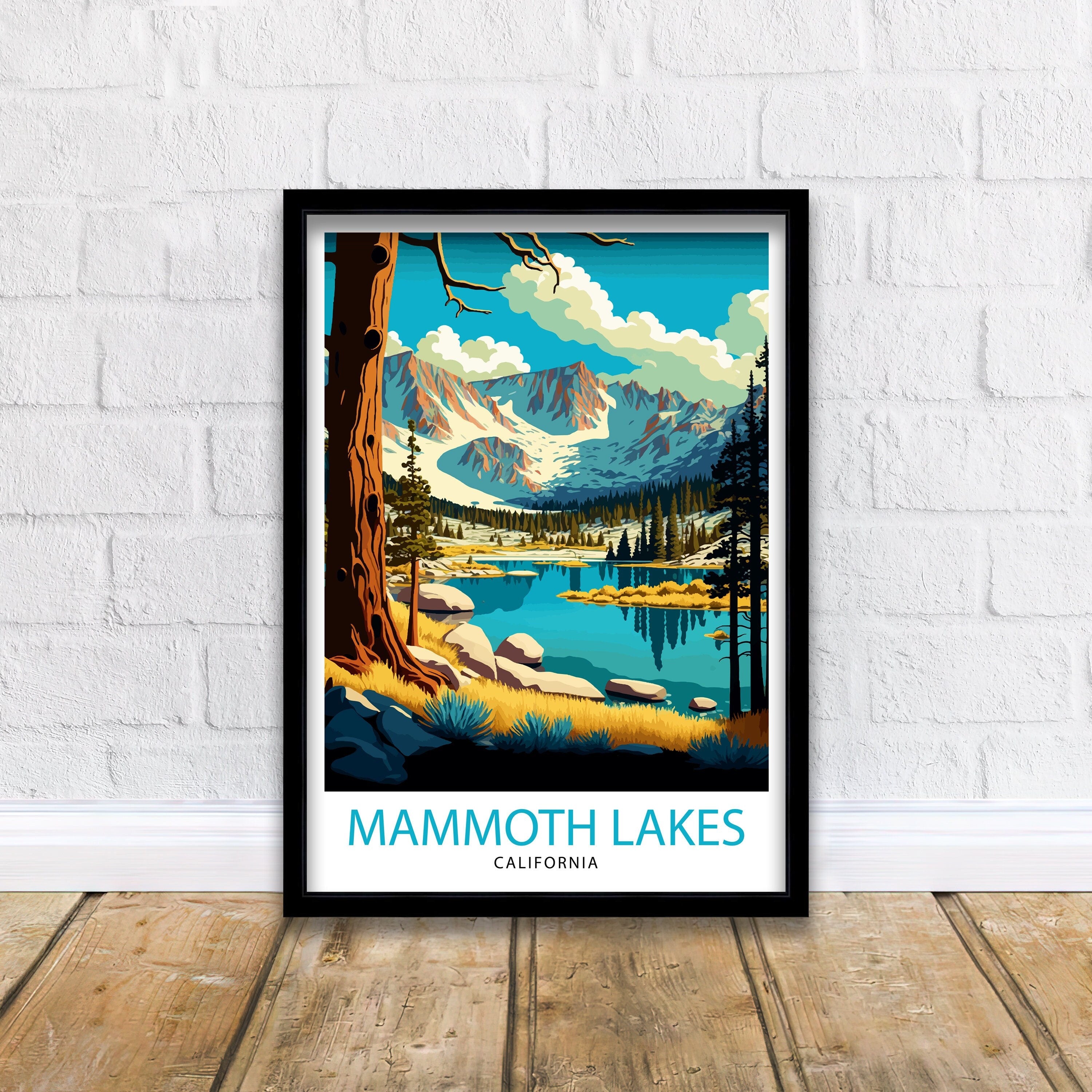 Mammoth Lakes California Travel Print| Wall Decor, Home Living Decor Mammoth Lakes Illustration,Travel Poster Gift For Mammoth Lakes