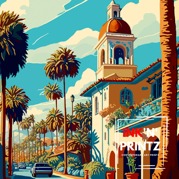 Santa Barbara California Travel Poster