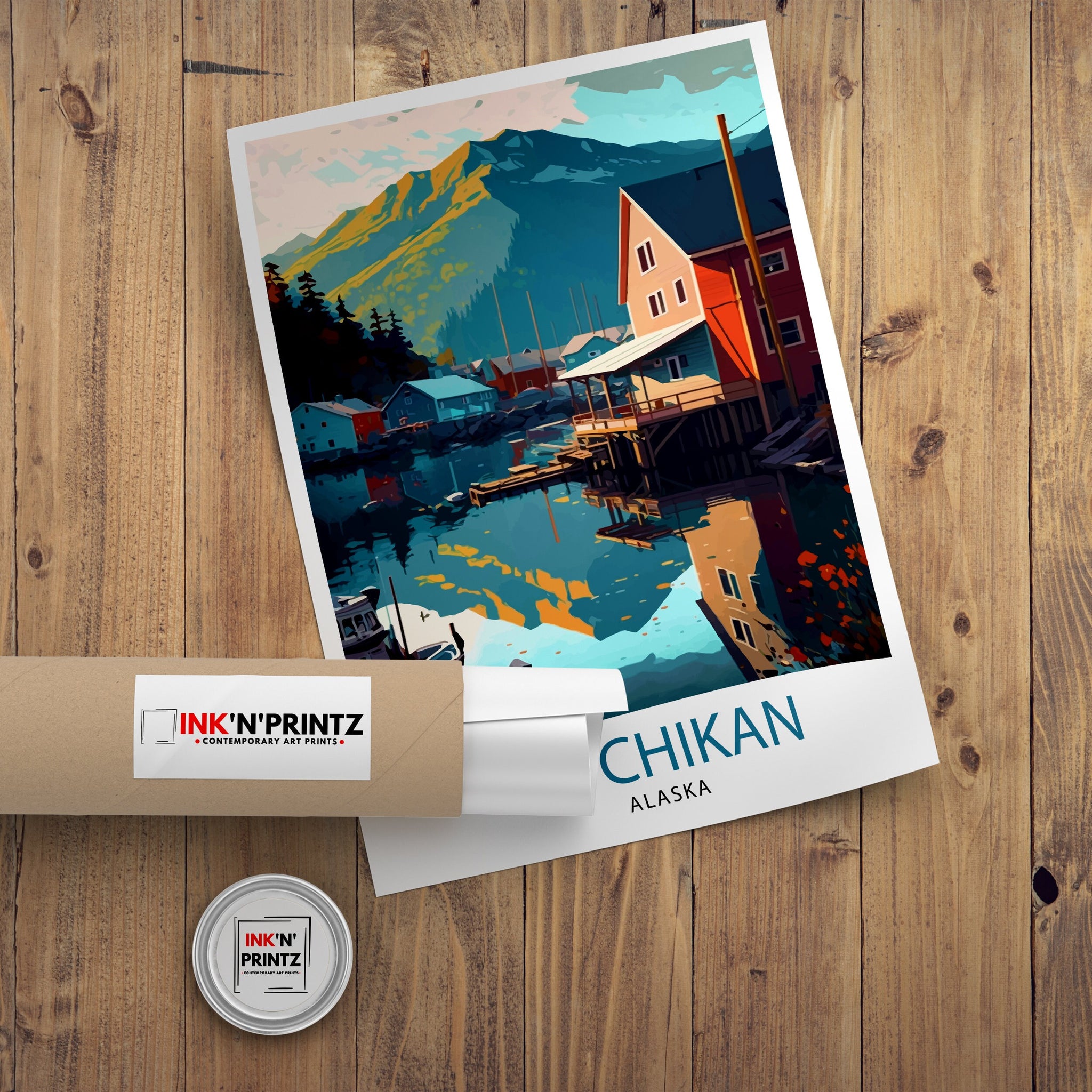 Ketchikan Alaska Travel Poster Ketchikan Wall Decor Ketchikan Art Print| Alaska Travel Prints Ketchikan Illustration Ketchikan Wall Art