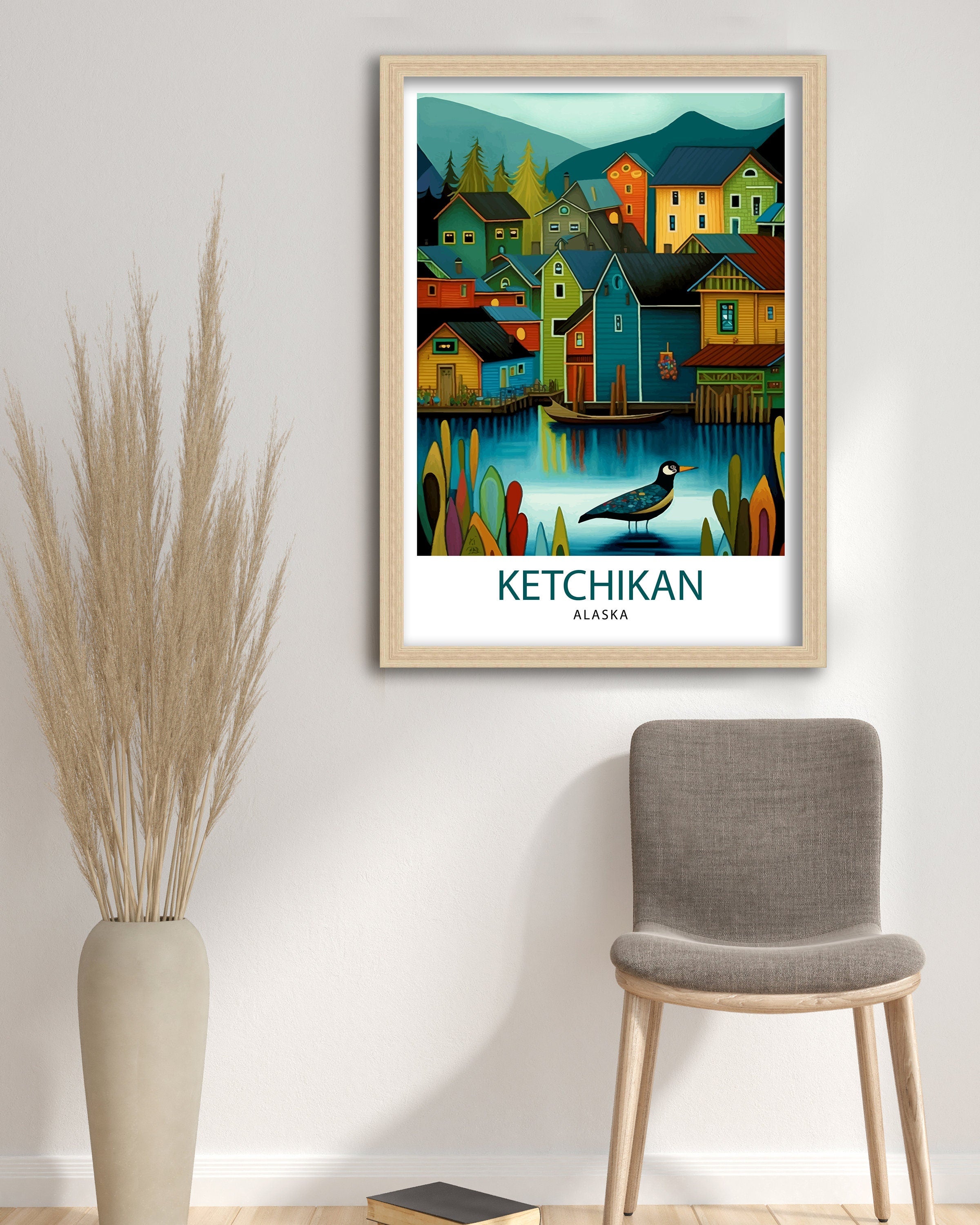 Ketchikan Alaska Travel Poster Ketchikan Wall Decor Ketchikan Art Print| Alaska Travel Prints Ketchikan Illustration Ketchikan Wall Art