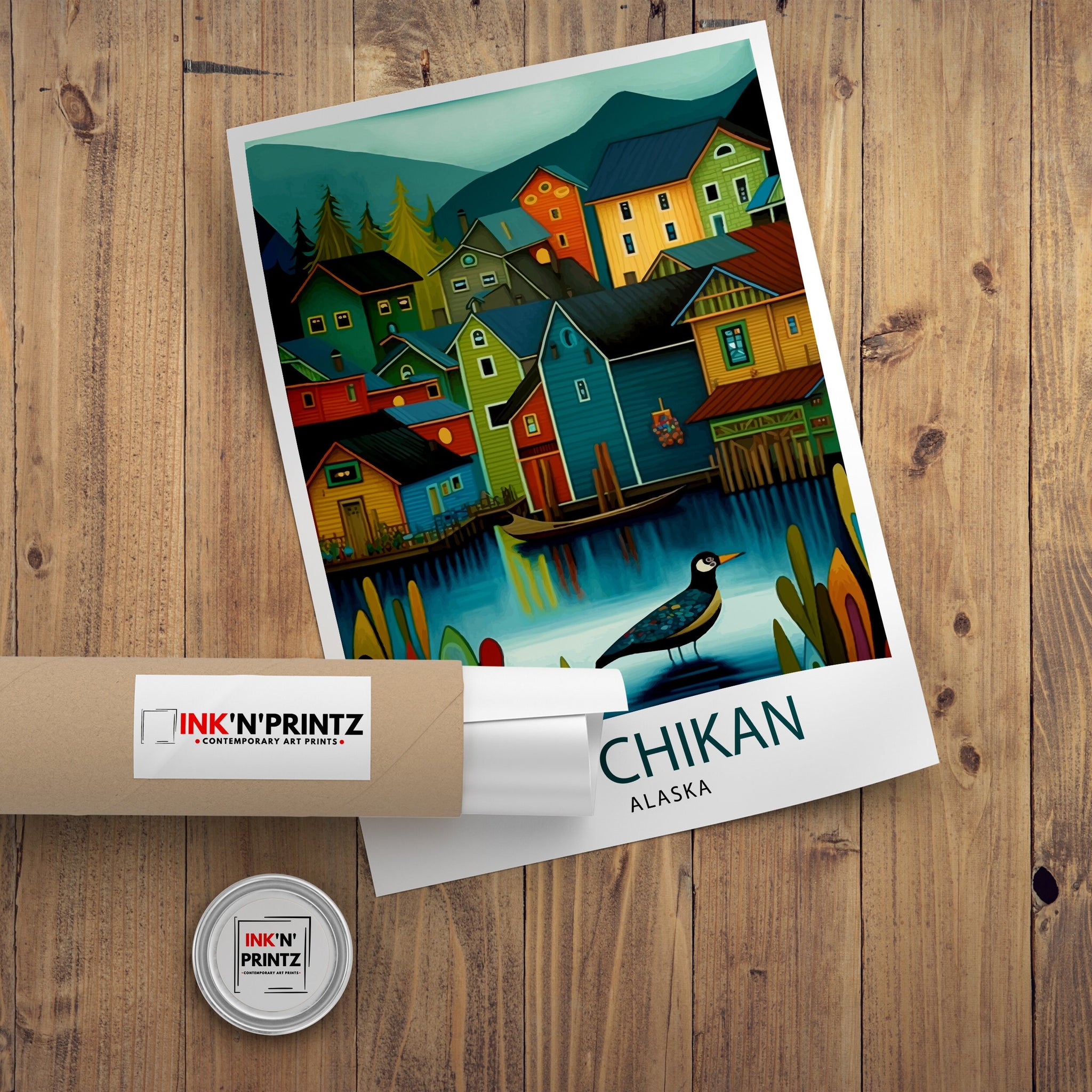 Ketchikan Alaska Travel Poster Ketchikan Wall Decor Ketchikan Art Print| Alaska Travel Prints Ketchikan Illustration Ketchikan Wall Art