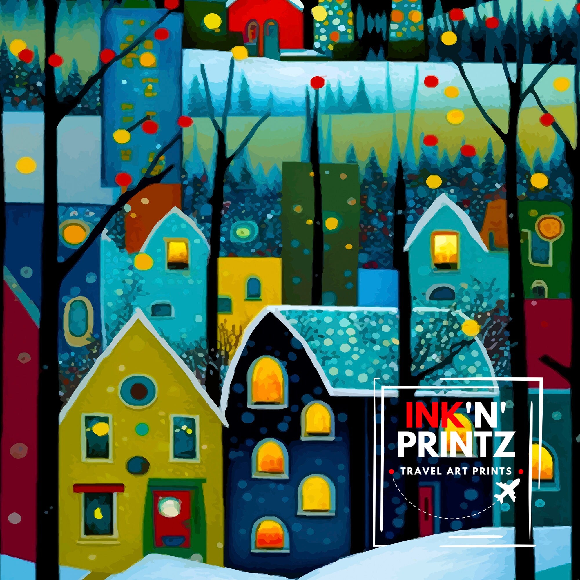 Fairbanks Alaska Travel Print| Fairbanks Wall Decor Fairbanks Poster Alaska Travel Prints Fairbanks Art Print Fairbanks Illustration