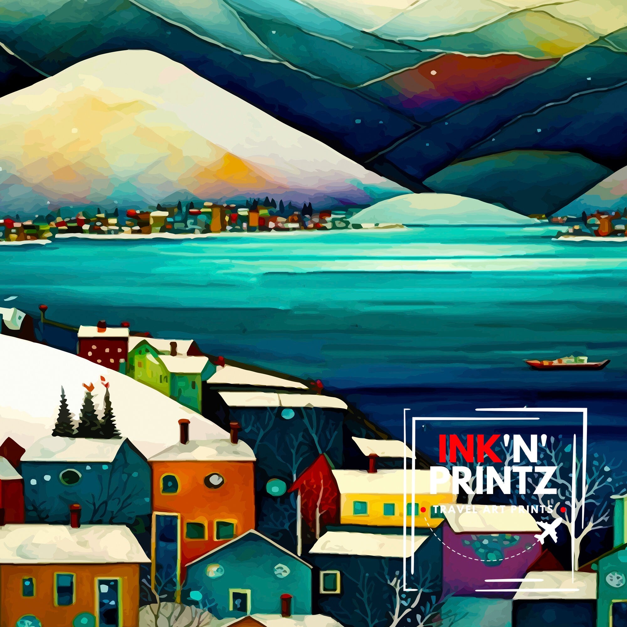 Anchorage Alaska Travel Print| Anchorage Wall Decor Alaska Travel Poster Anchorage Art Print Anchorage Illustration Anchorage Wall Art