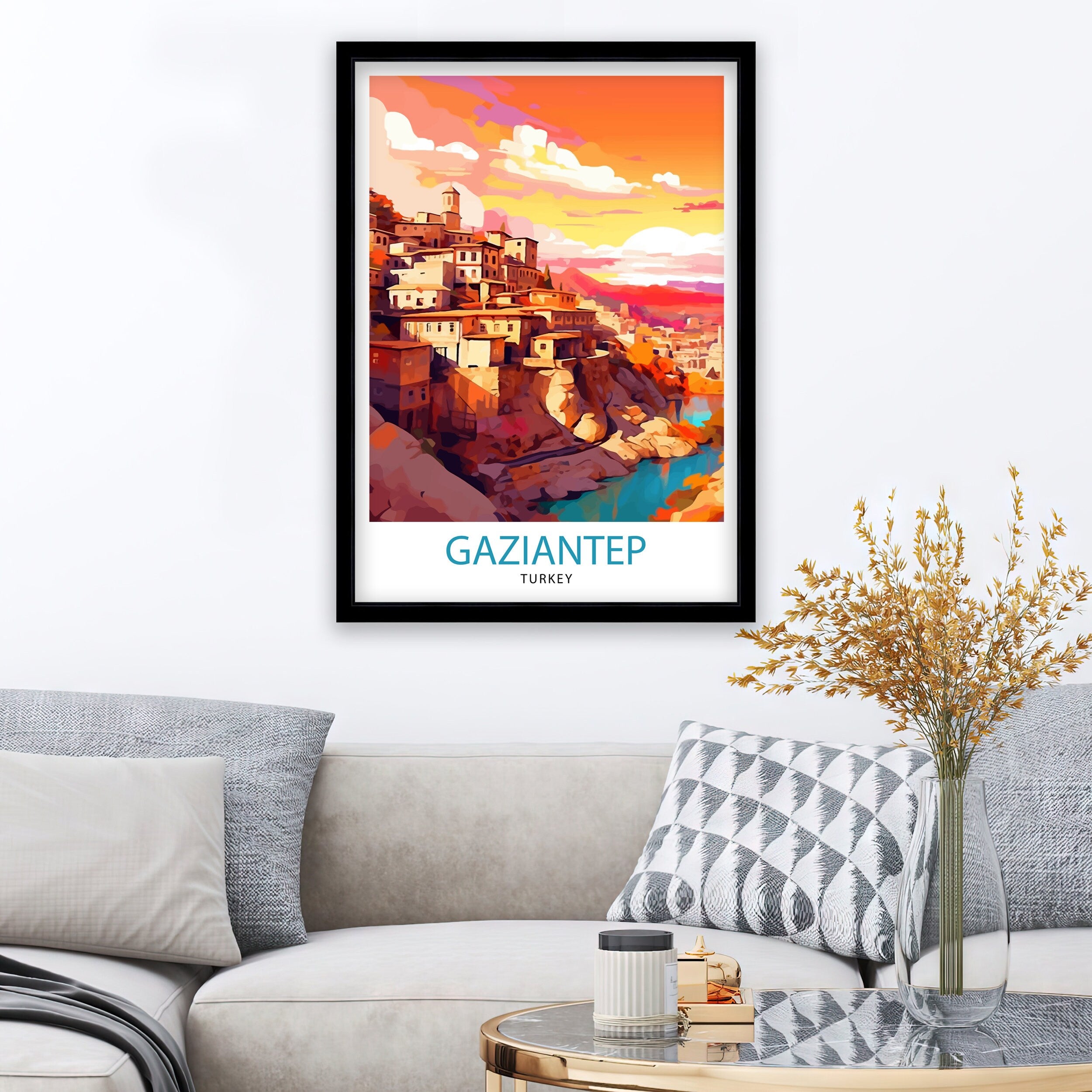 Gaziantep Turkey Travel Print Gaziantep Wall Decor Gaziantep Poster Turkey Travel Prints Gaziantep Art Print Gaziantep IllustrationGaziantep