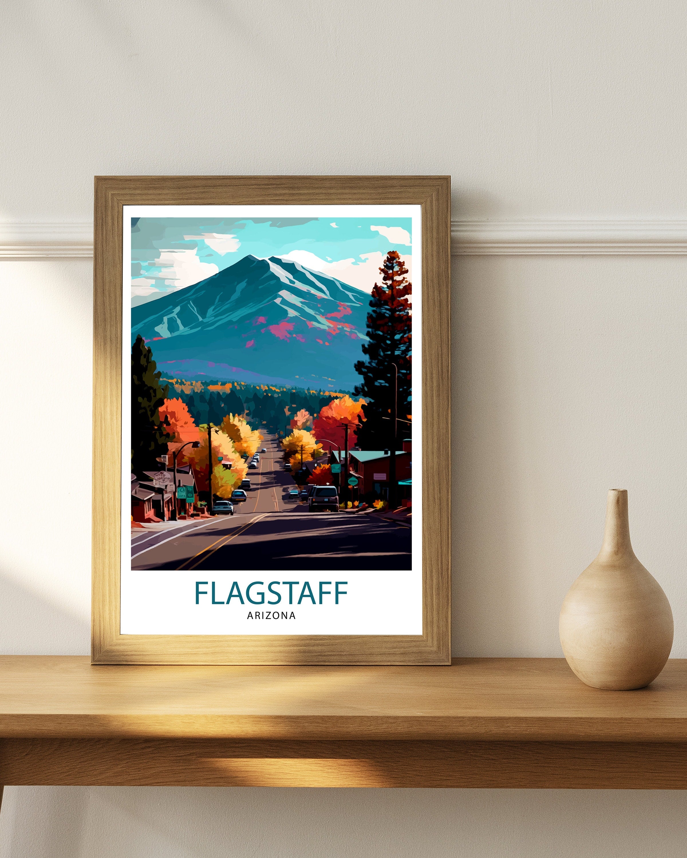 Flagstaff Arizona Travel Poster Flagstaff Wall Decor Flagstaff Art Print| Arizona Travel Prints Flagstaff Illustration Flagstaff Wall Art