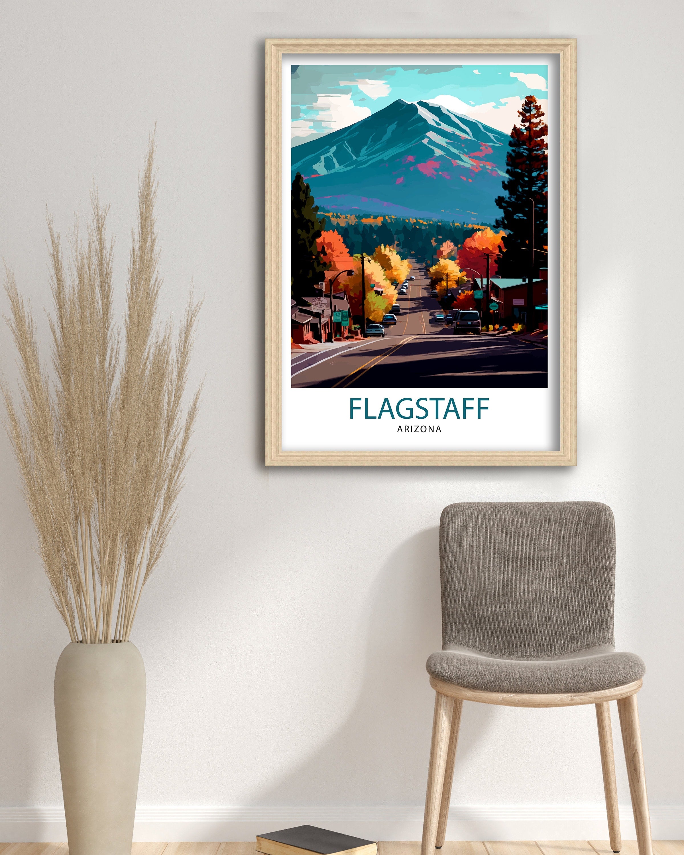 Flagstaff Arizona Travel Poster Flagstaff Wall Decor Flagstaff Art Print| Arizona Travel Prints Flagstaff Illustration Flagstaff Wall Art