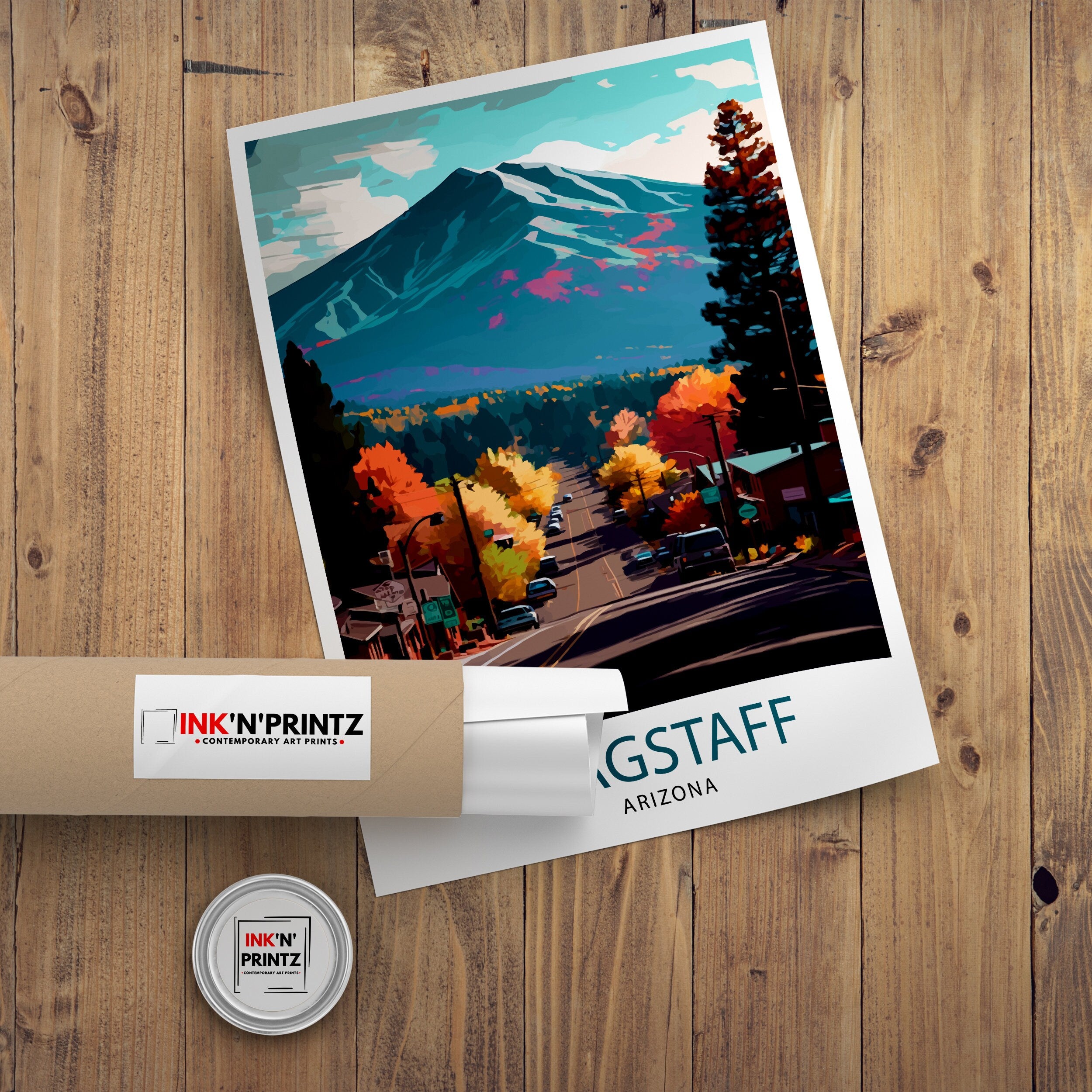 Flagstaff Arizona Travel Poster Flagstaff Wall Decor Flagstaff Art Print| Arizona Travel Prints Flagstaff Illustration Flagstaff Wall Art