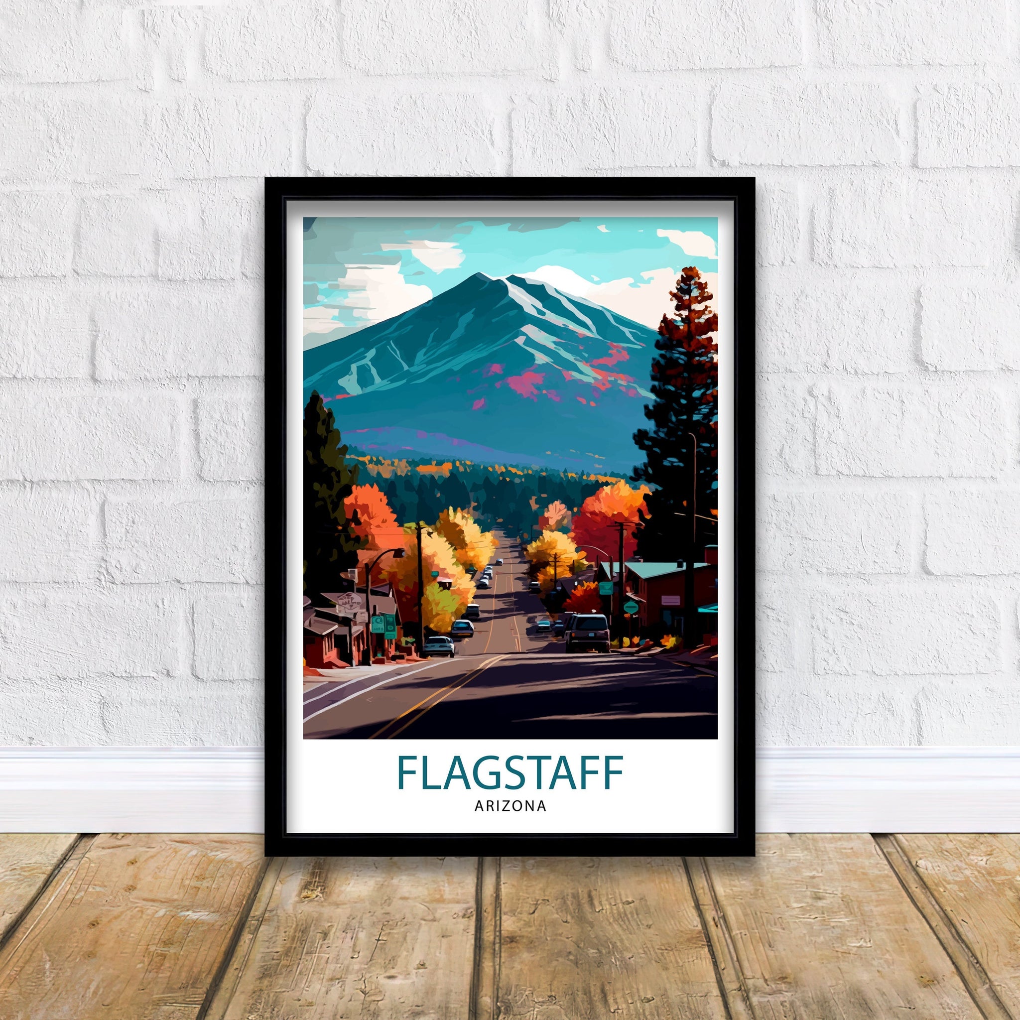 Flagstaff Arizona Travel Poster Flagstaff Wall Decor Flagstaff Art Print| Arizona Travel Prints Flagstaff Illustration Flagstaff Wall Art