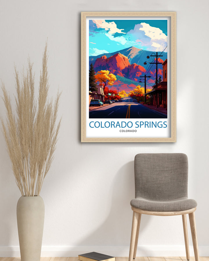 Colorado Springs Arizona Travel Poster Colorado Springs Wall Art Colorado Springs Decor Arizona Travel Print Colorado Springs Art Arizona