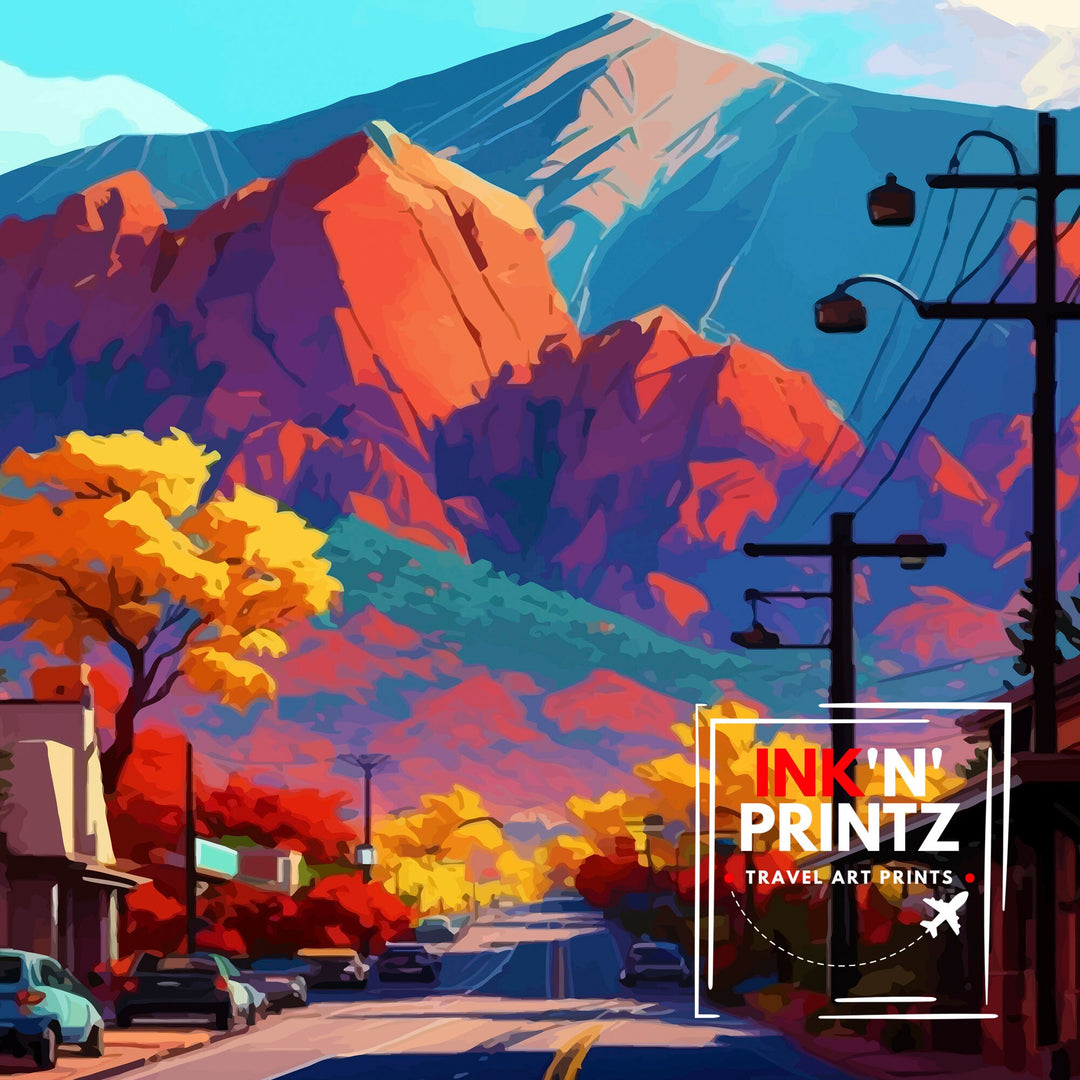 Colorado Springs Arizona Travel Poster Colorado Springs Wall Art Colorado Springs Decor Arizona Travel Print Colorado Springs Art Arizona