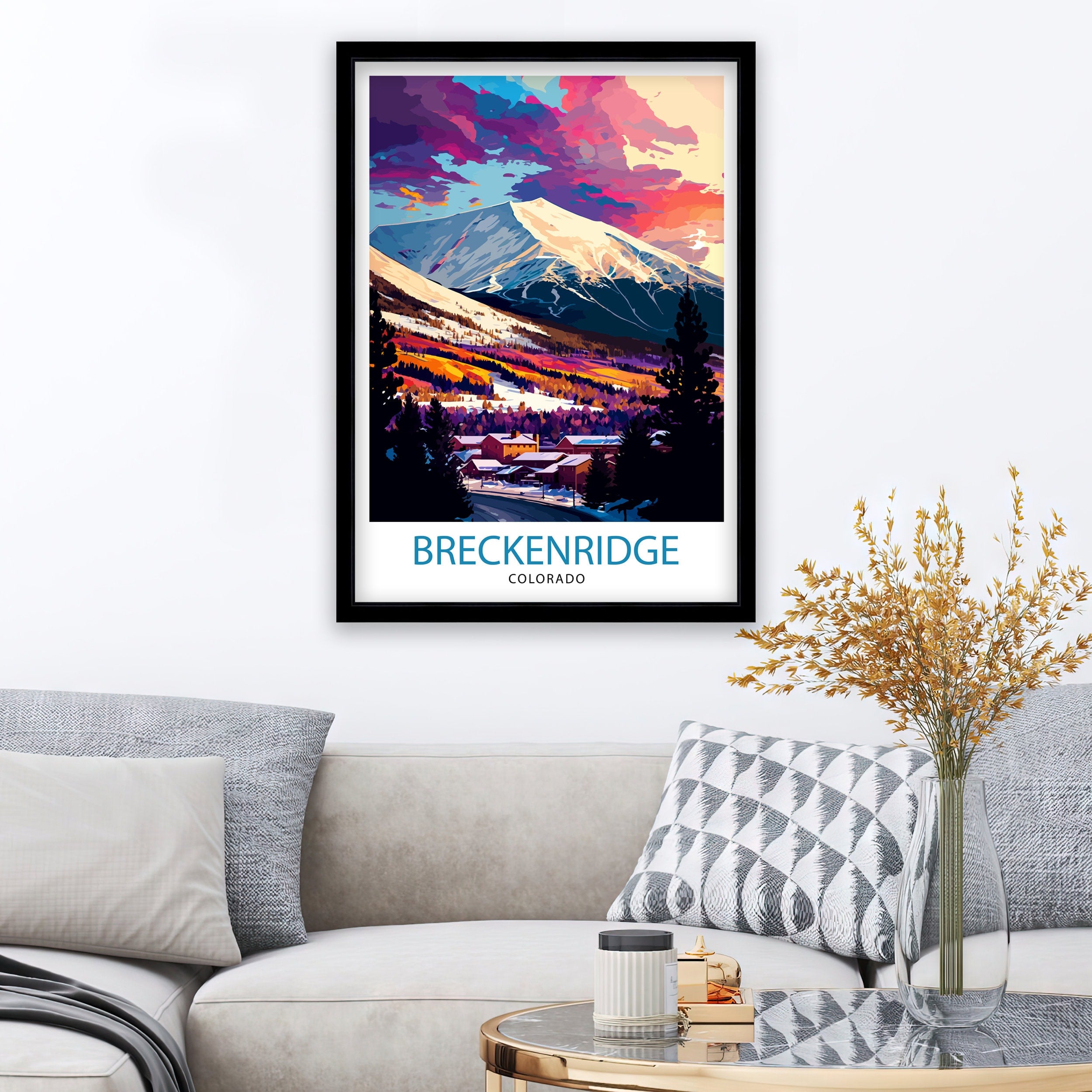 Breckenridge Colorado Travel Poster Breckenridge Wall Art Breckenridge Mountain Decor Colorado Travel Print| Breckenridge Art Print