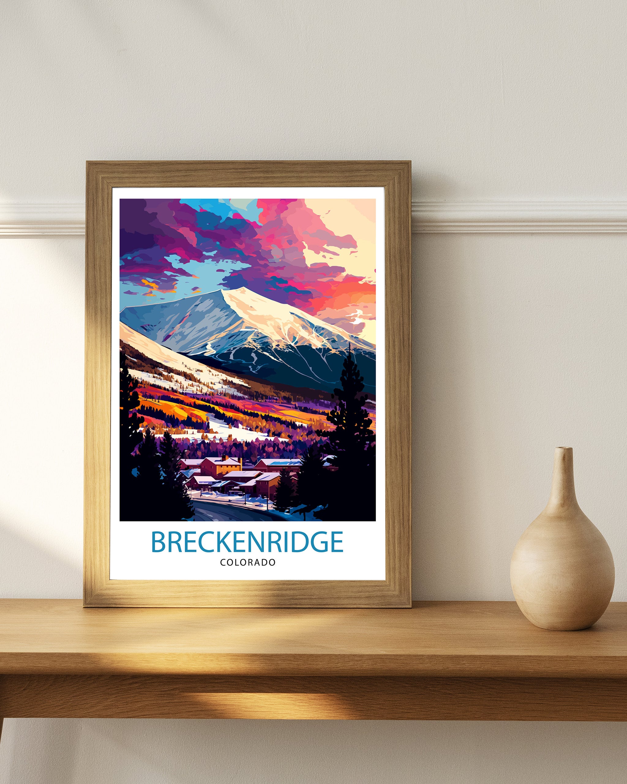 Breckenridge Colorado Travel Poster Breckenridge Wall Art Breckenridge Mountain Decor Colorado Travel Print| Breckenridge Art Print