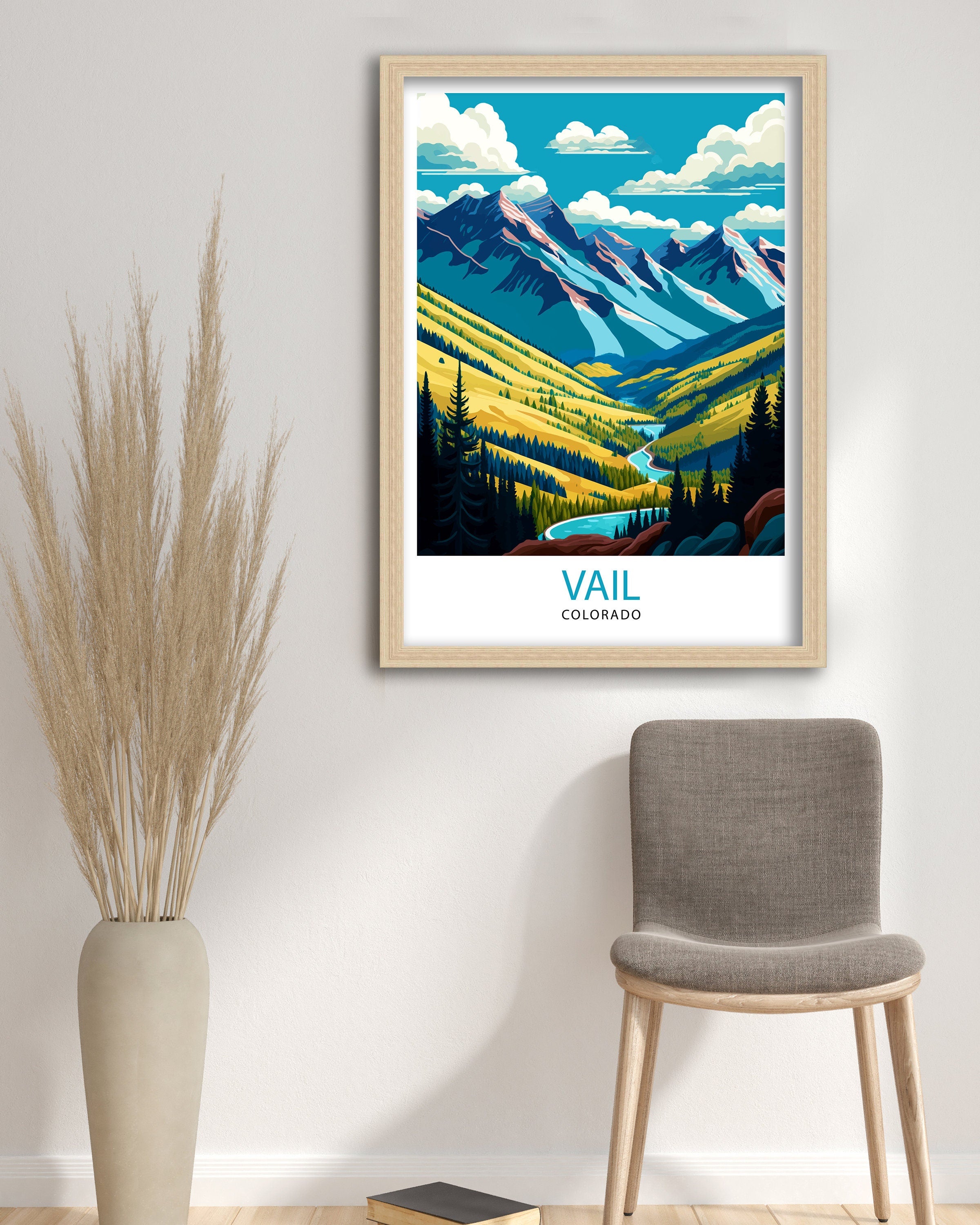Vail Colorado Travel Poster Vail Wall Art Vail Mountain Print| Colorado Travel Decor Vail Ski Resort Poster Vail Colorado Art Vail Landscape