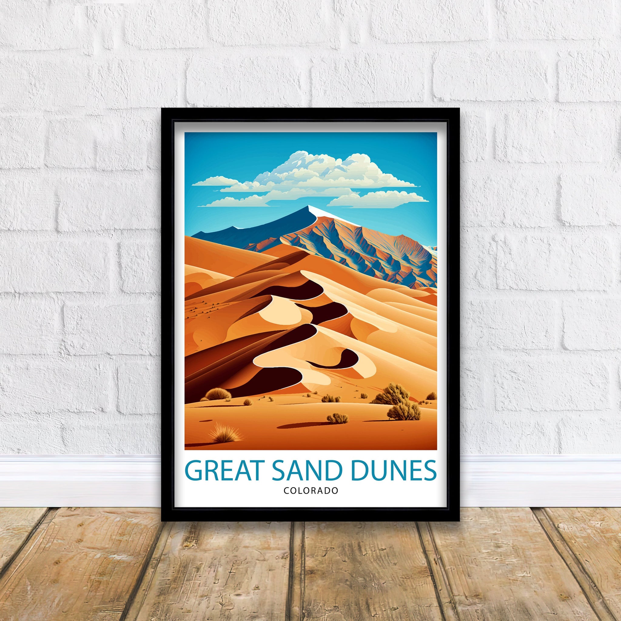Great Sand Dunes National Park, Colorado Travel Poster, Nature Art Print