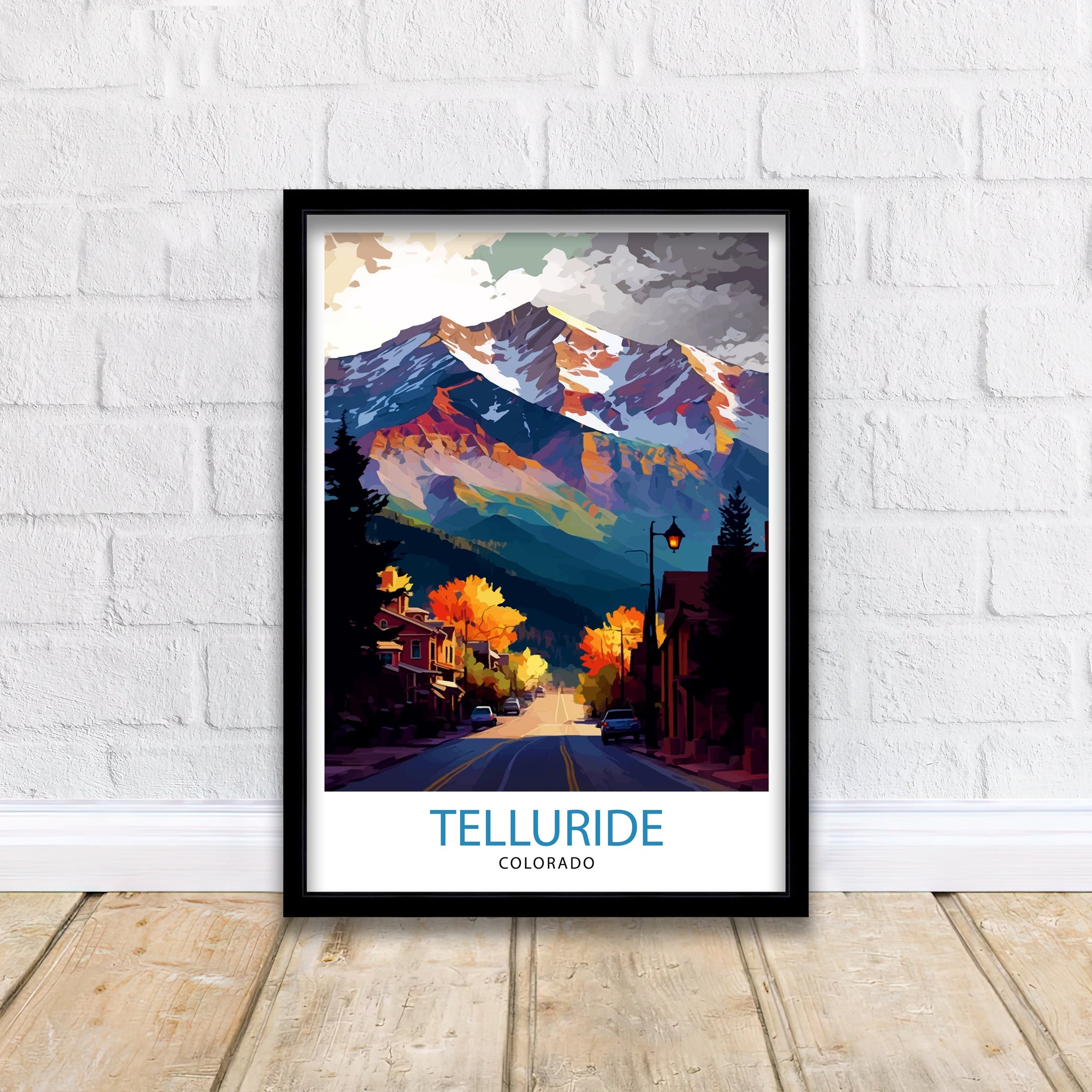 Telluride Colorado Travel Poster Telluride Wall Art Telluride Print| Colorado Travel Prints Telluride Art Print Telluride Illustration
